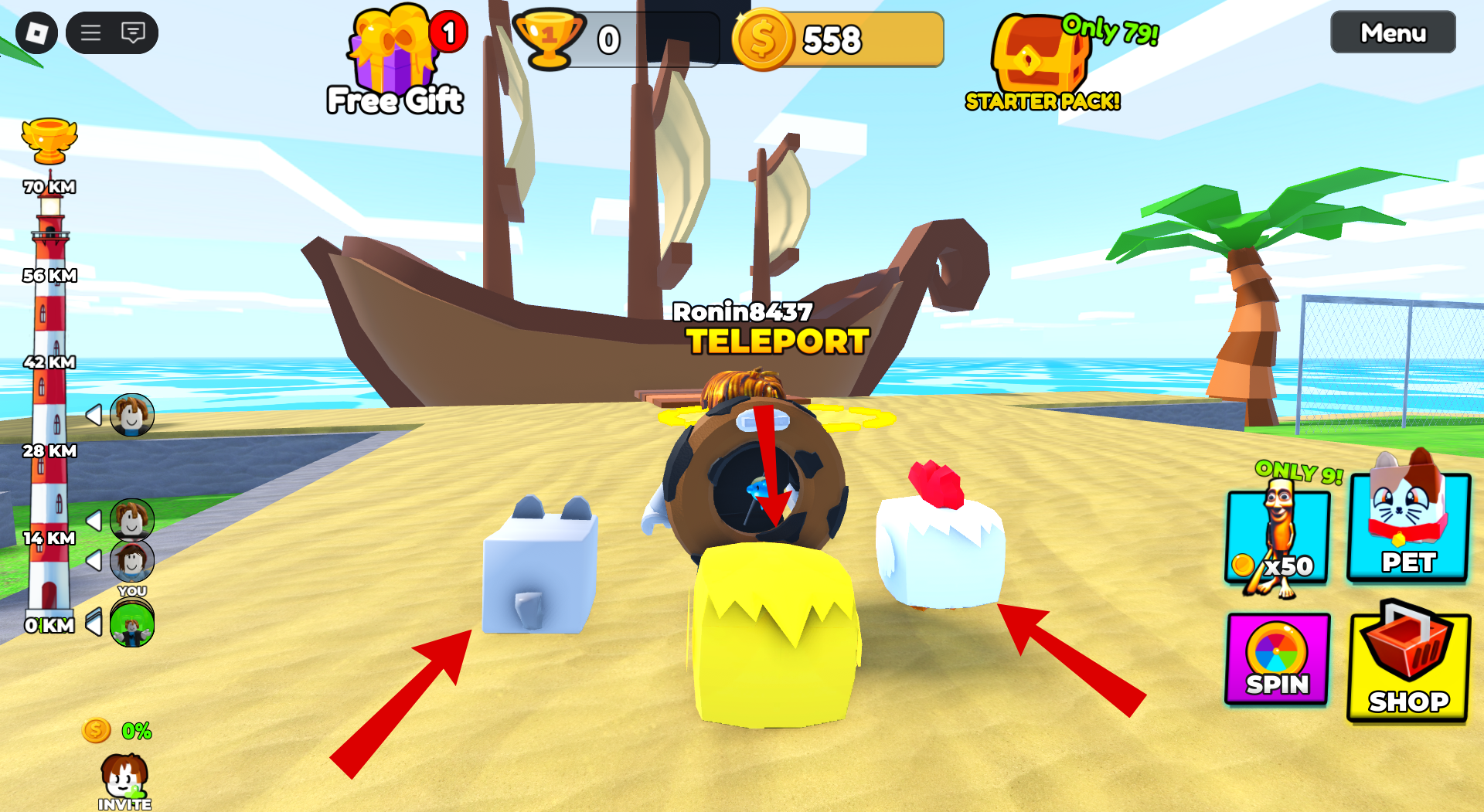 Some of the pets in Climb And Slide(image via roblox corporation)