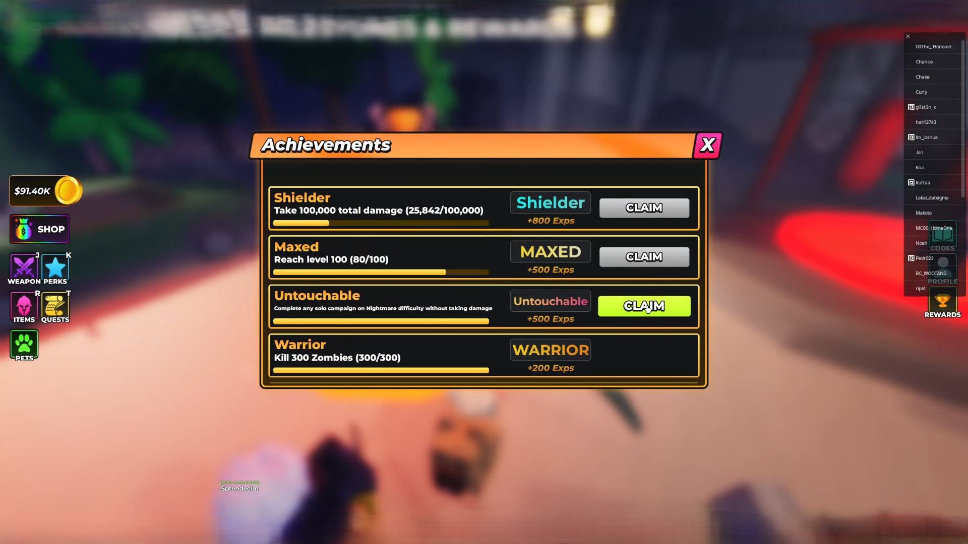 Untouchable Achievement (Image via Roblox Corporation)