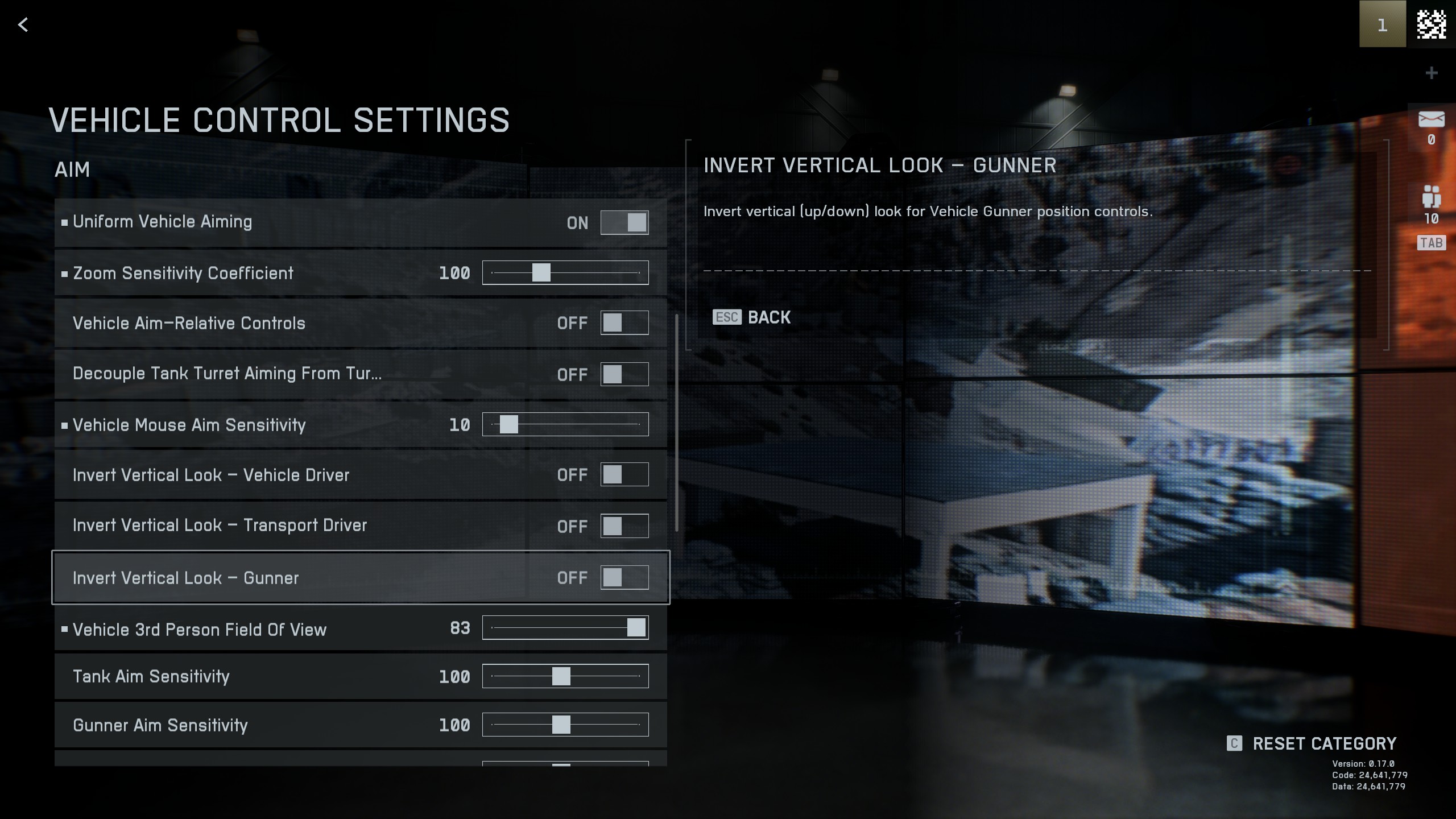 Vehicle control FOV settings Battlefield 6