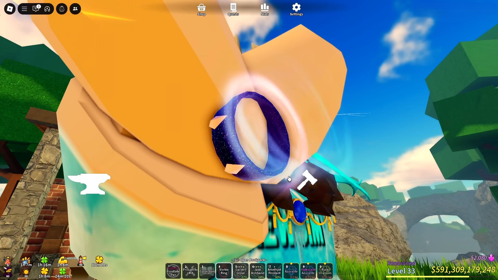 Vortex Ring in hand (Image via Roblox Corporation)