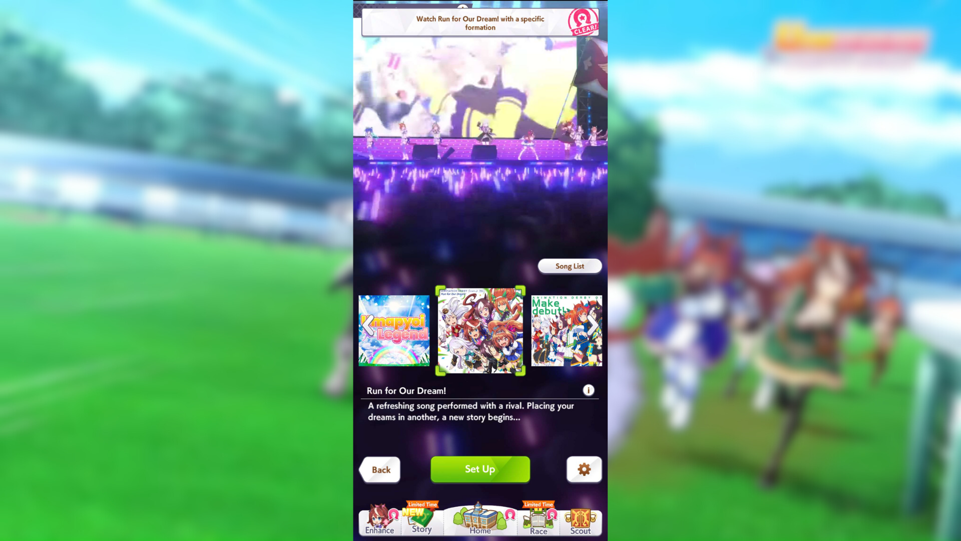 Watch the concert with a specific formation (Image via Cygames Inc.)