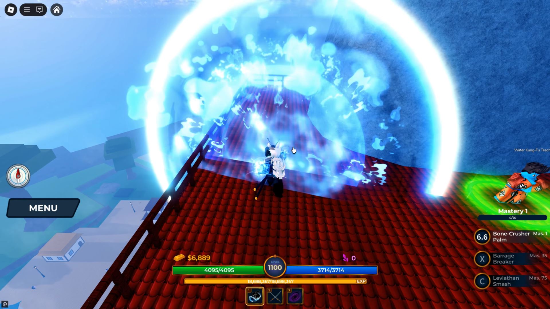 Water Kung Fu Fighting Style in Vox Seas (Image via Roblox)