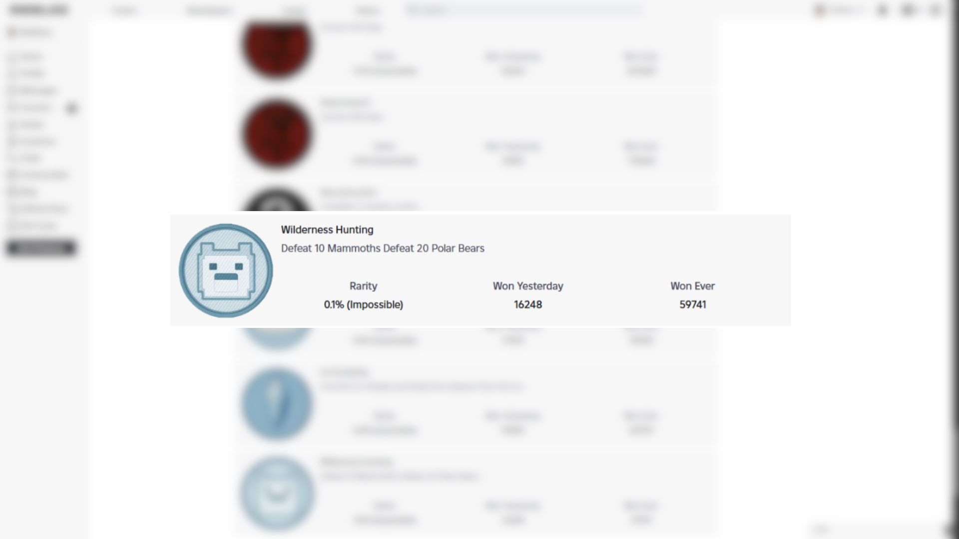 Wilderness Hunting Badge in 99 Nights in the Forest (Image via Roblox)