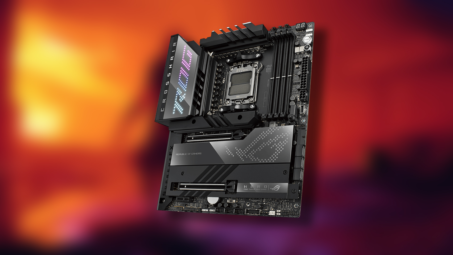 An image showing the Crosshair motherboard (Image via ASUS)