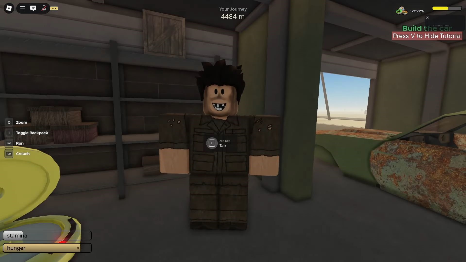 Zee Dee NPC inside storage unit (Image via Roblox)