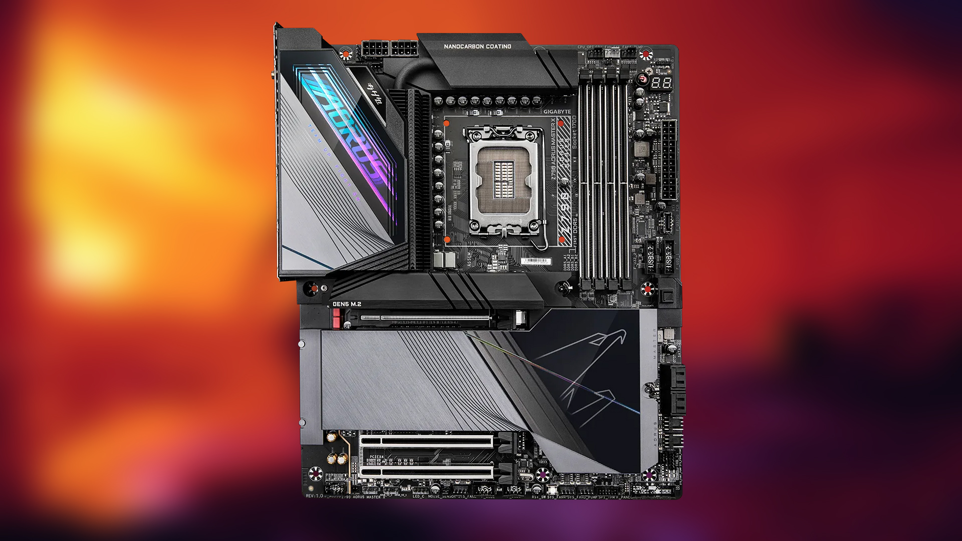 An image showing the Aorus Master X motherboard (Image via Gigabyte)