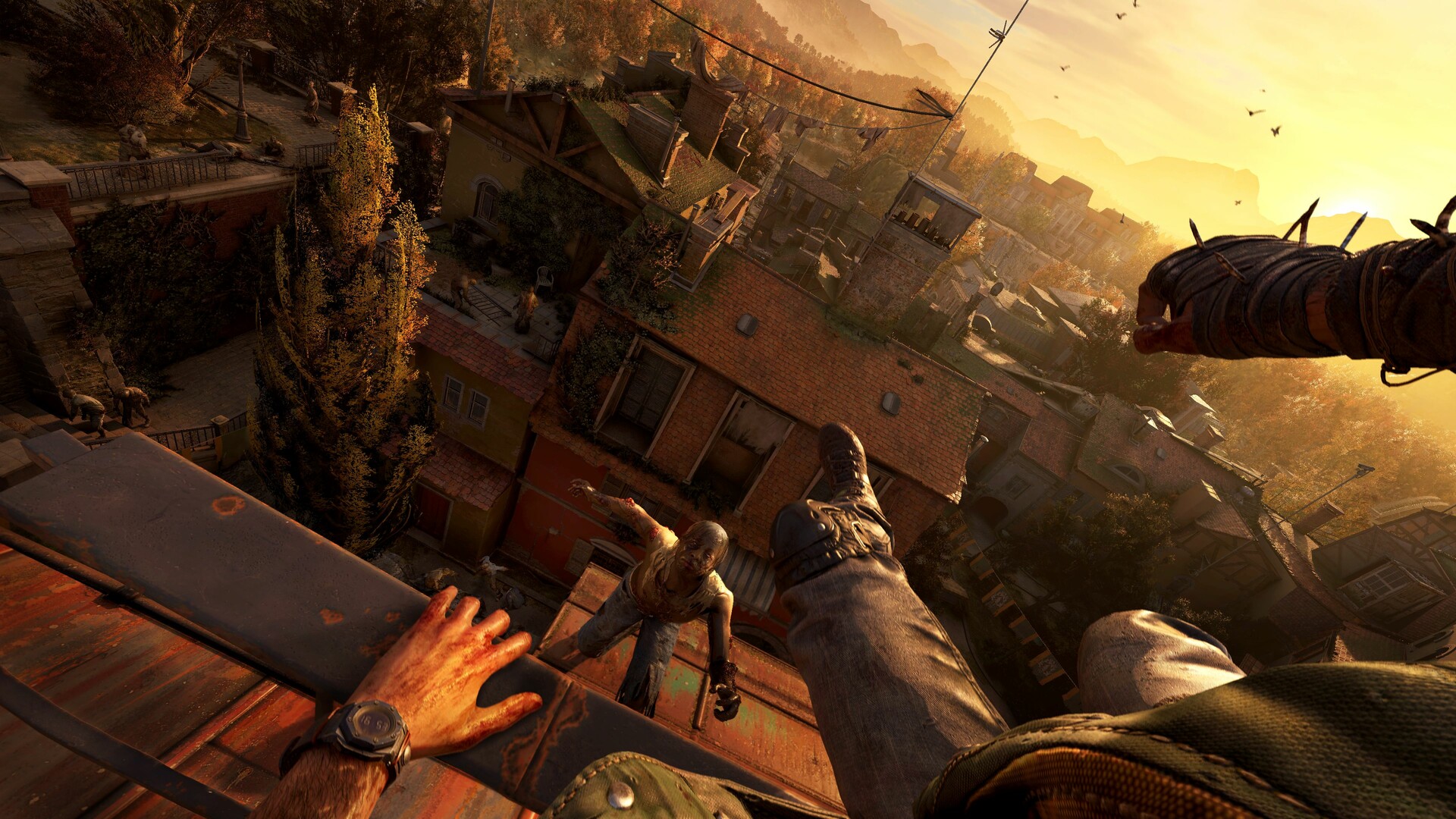 Kyle Crane from Dying Light series shows off his parkour skills.