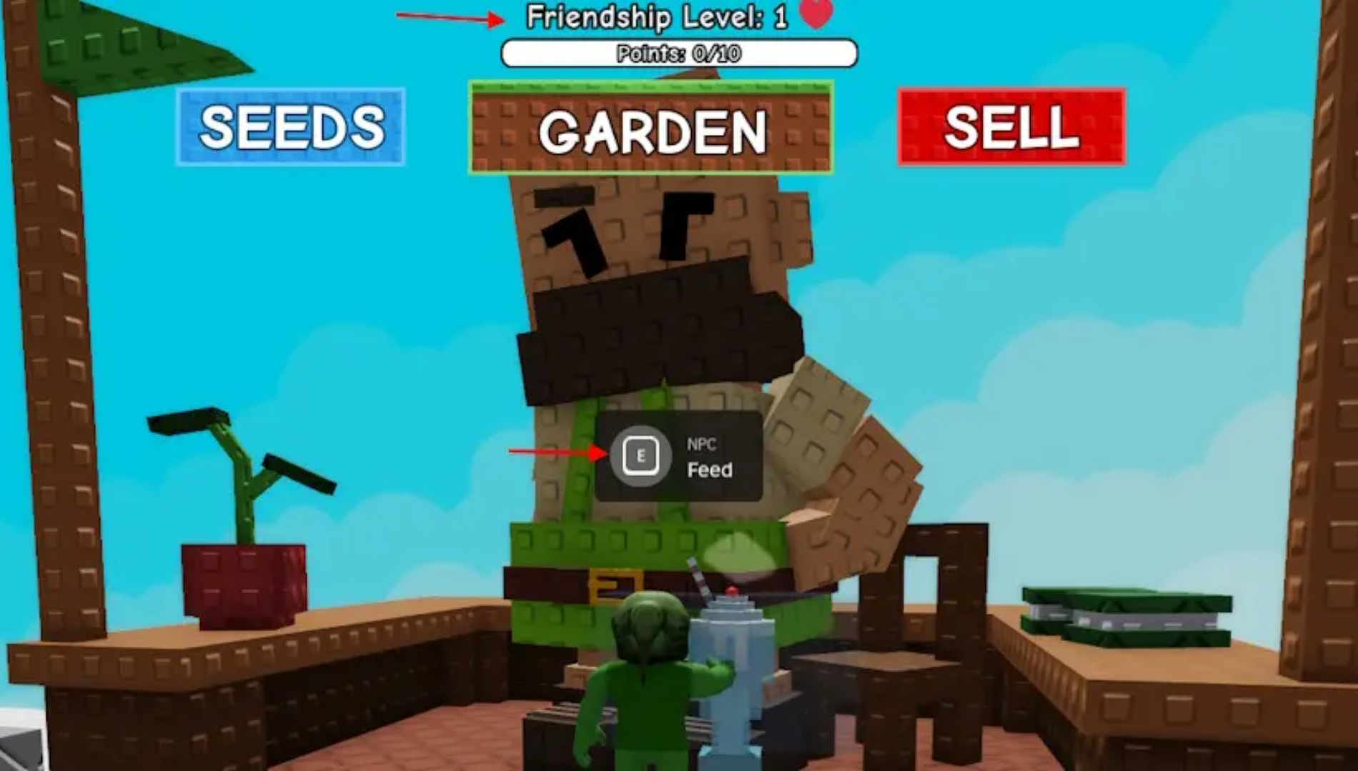 Friendship Shop is one of the three ways to get the new seeds (Image via The Garden Game | Roblox)