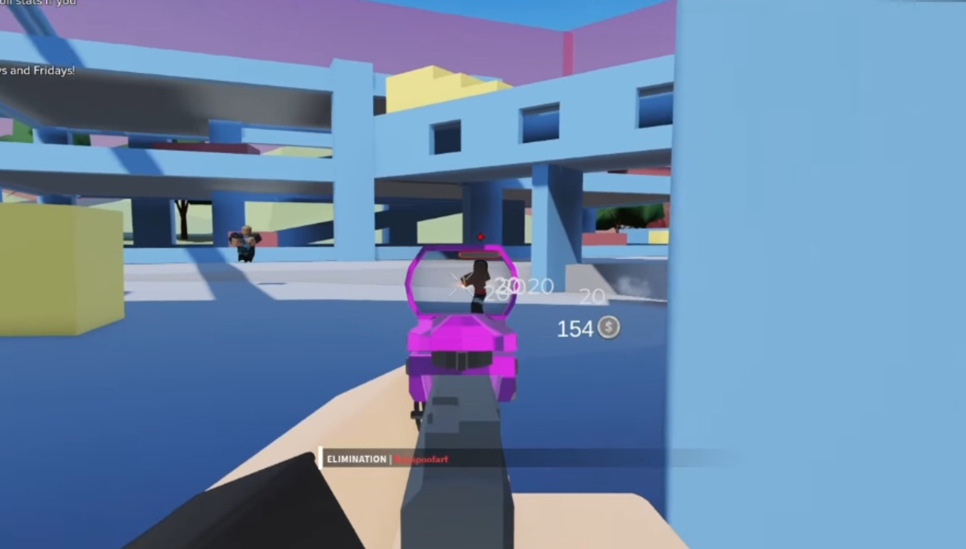 Try out different part combinations to create a powerful gun (Image via Redscape Interactive Projects | Roblox)