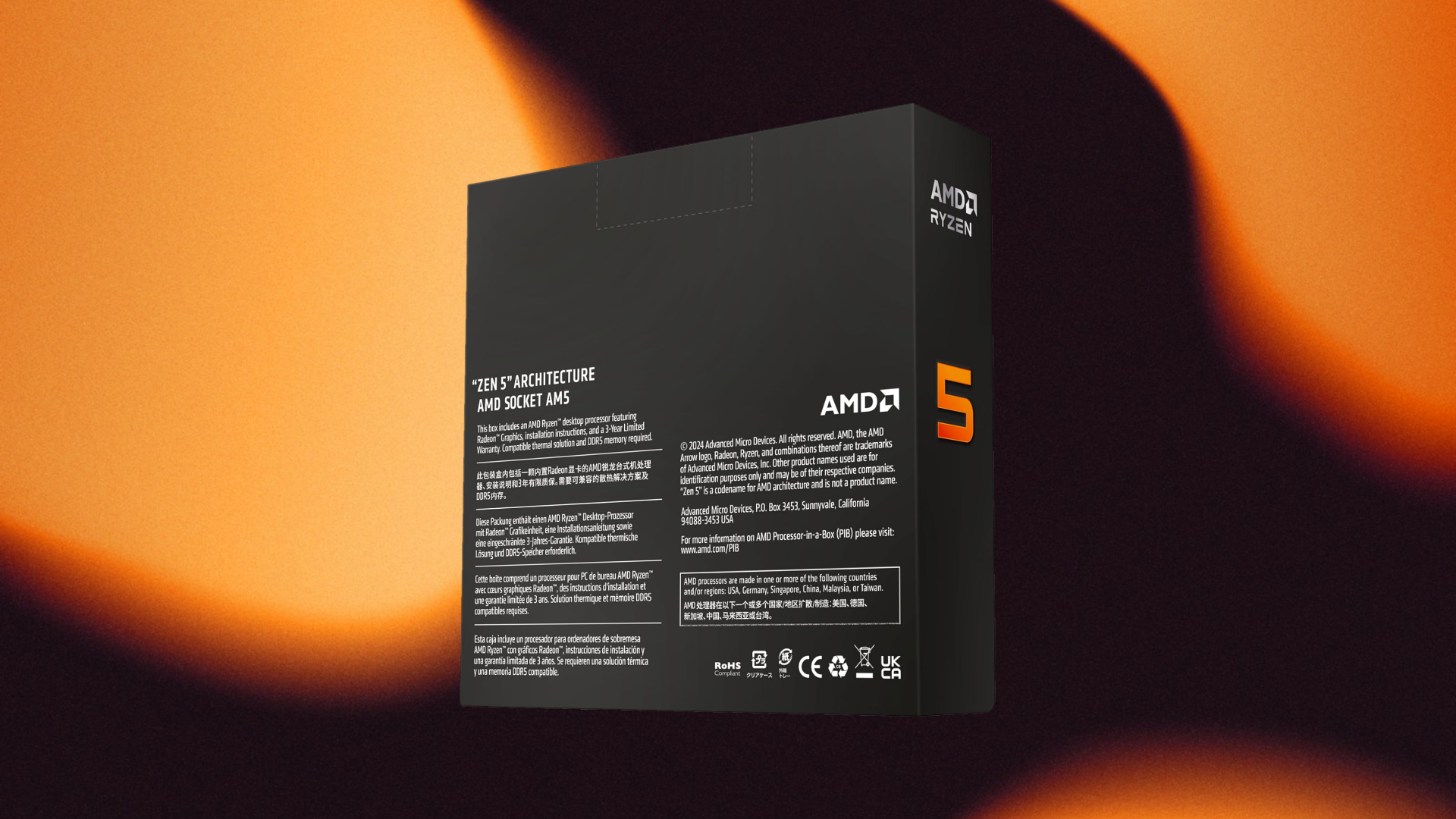 An image of AMD Ryzen 5 9600X CPU