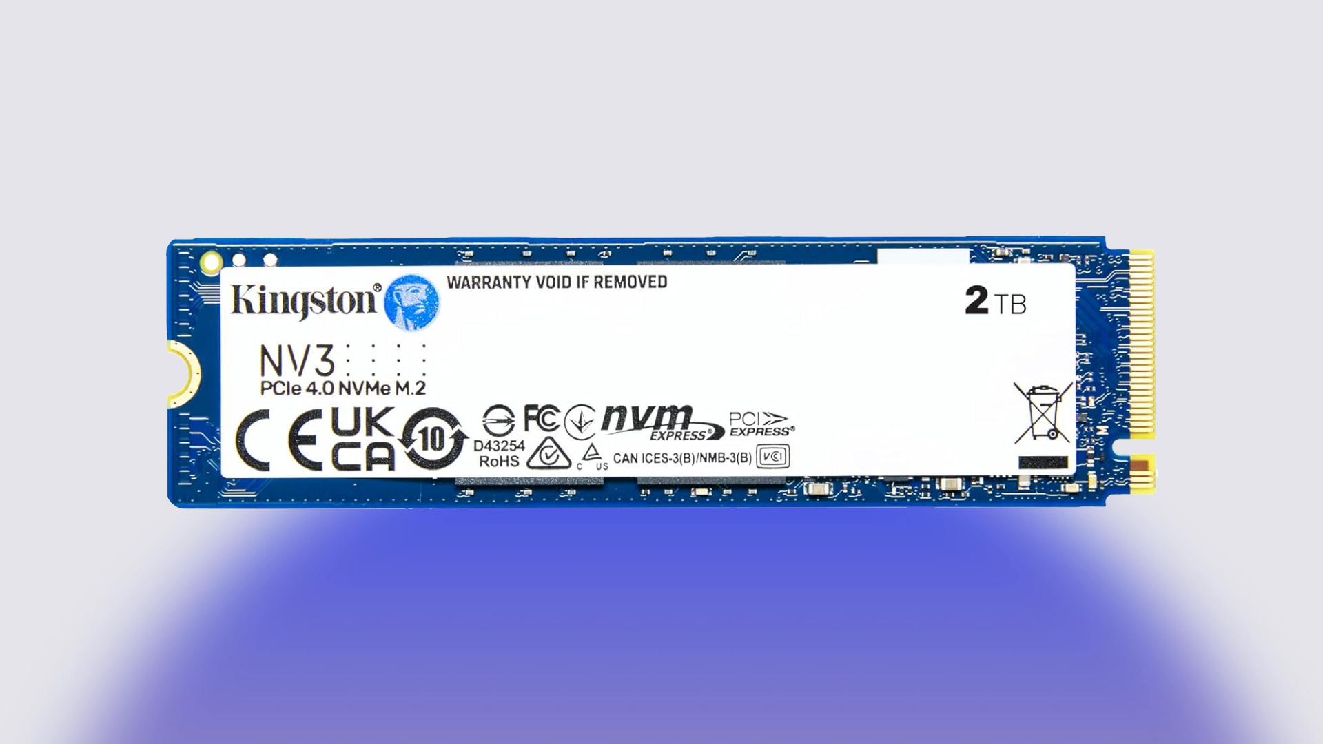 An image of Kingston NV3 2 TB NVMe M.2 SSD