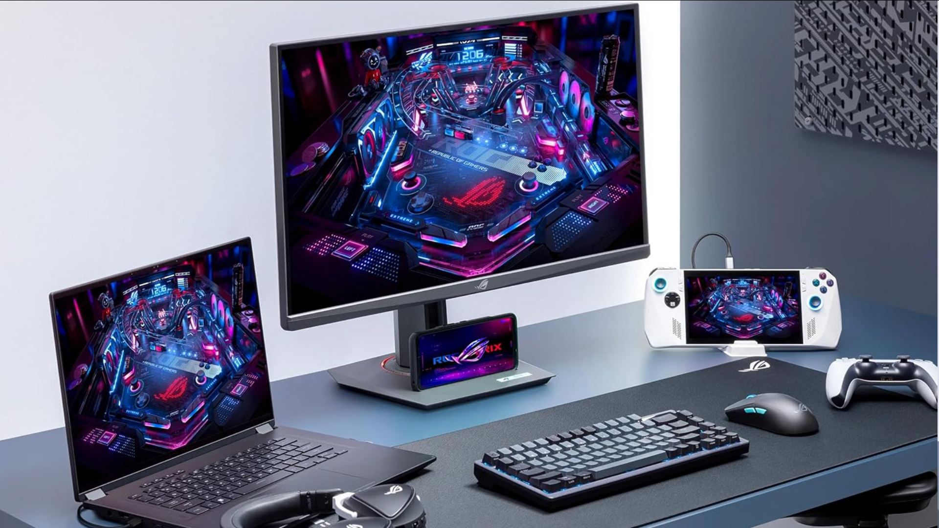 An image of ASUS ROG Strix XG27UCS monitor on a desk