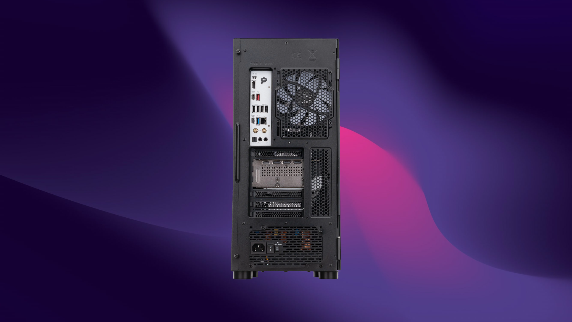 An image of ABS Eurus Ruby gaming PC (rear)