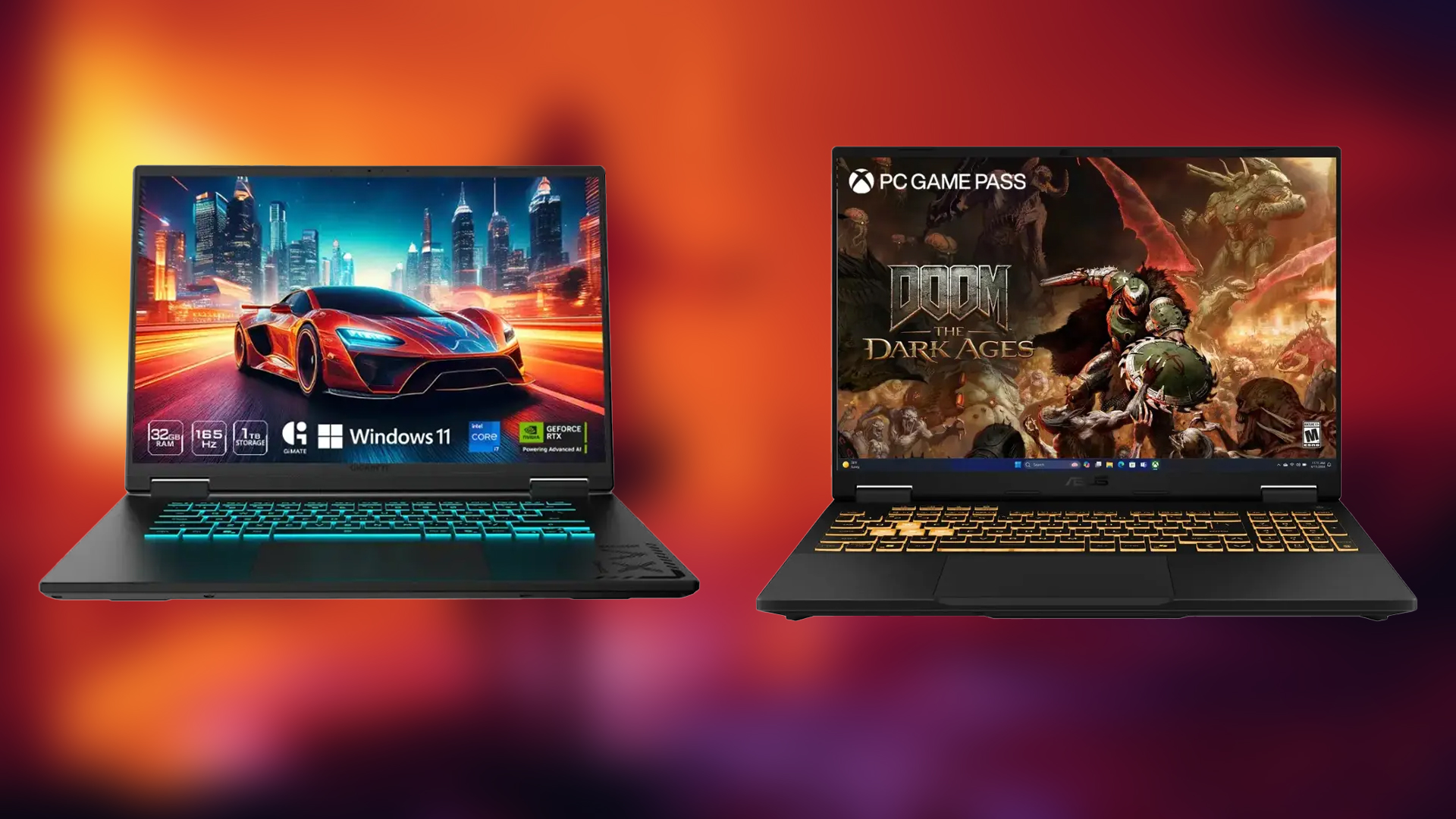 An image showing two mid-range laptops