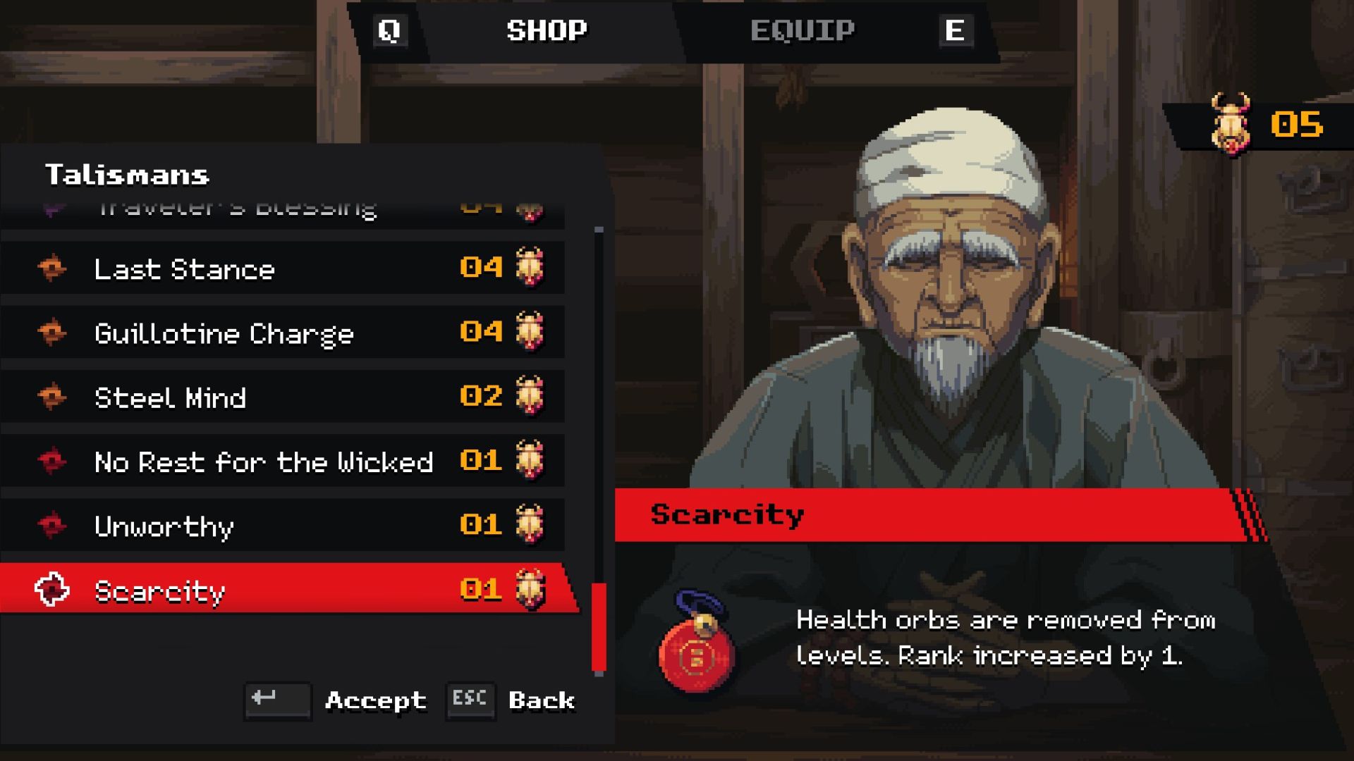 Purchase items from Murasama (Source: Dotemu)