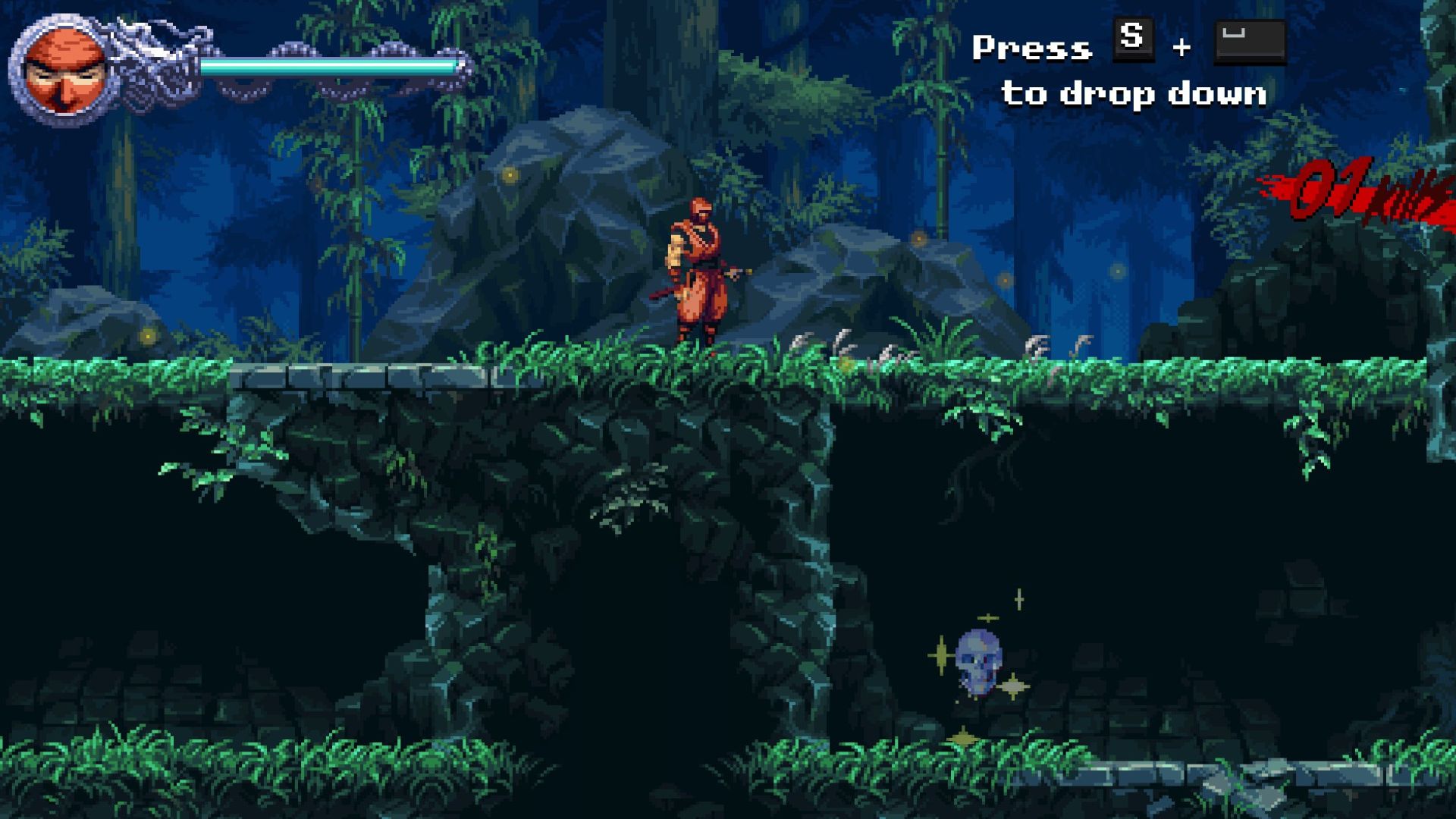 The skull is at the start (Source: Dotemu)