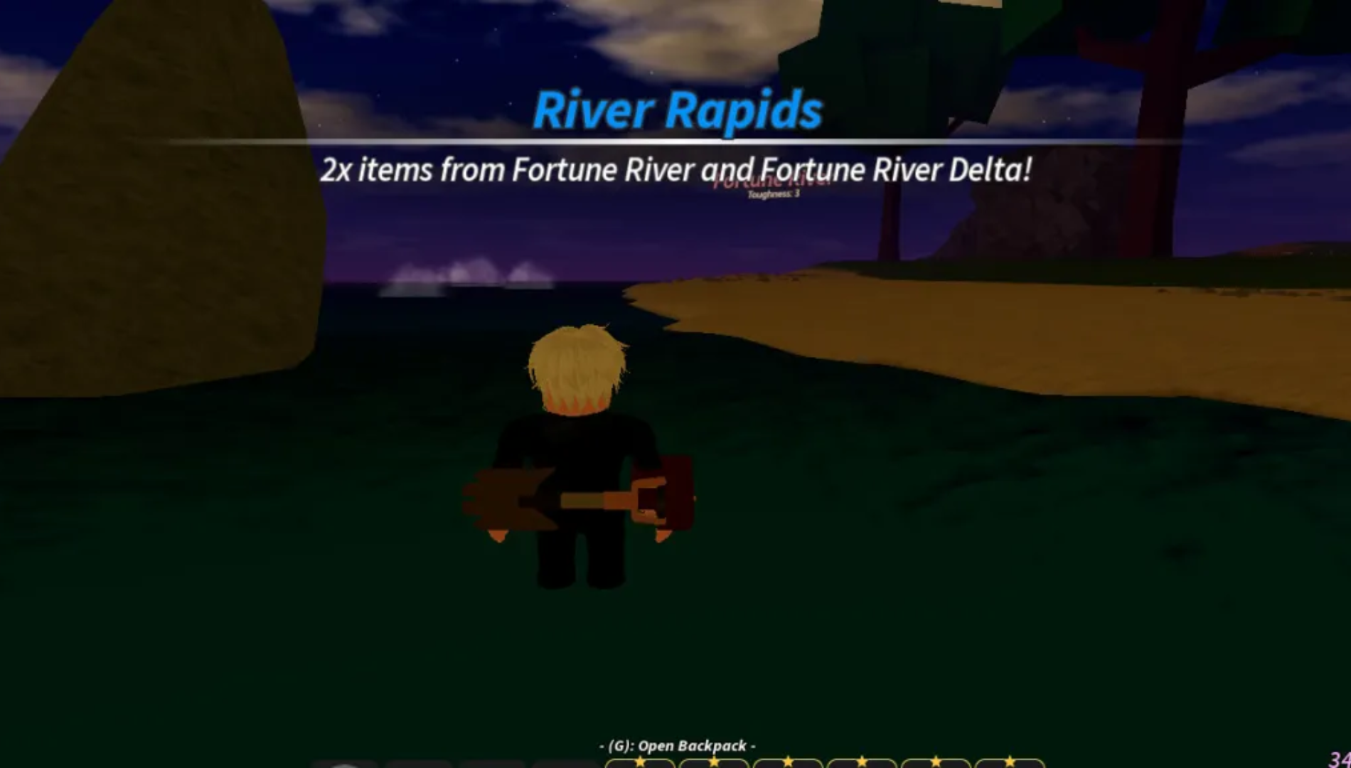 River Rapids is one of the five global events in the game (Image via Prospecting! | Roblox)