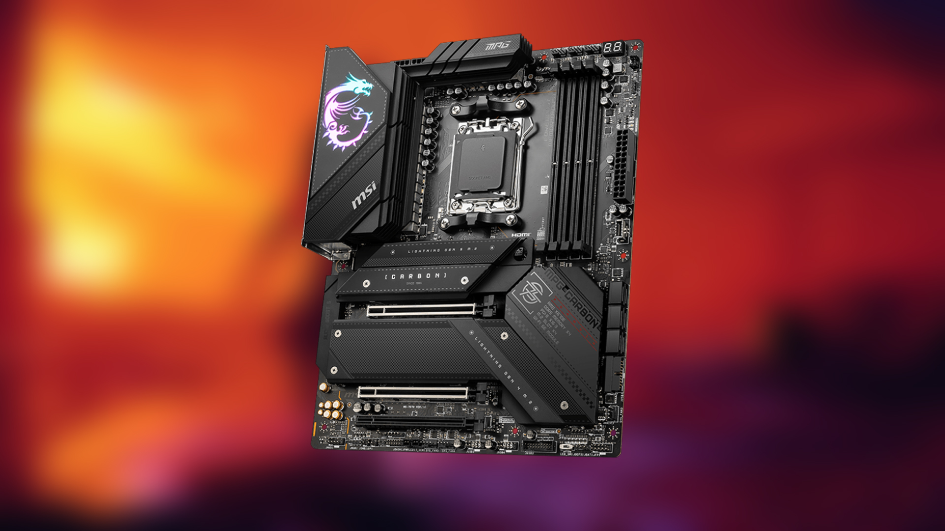 An image showing the carbon motherboard (Image via MSI)