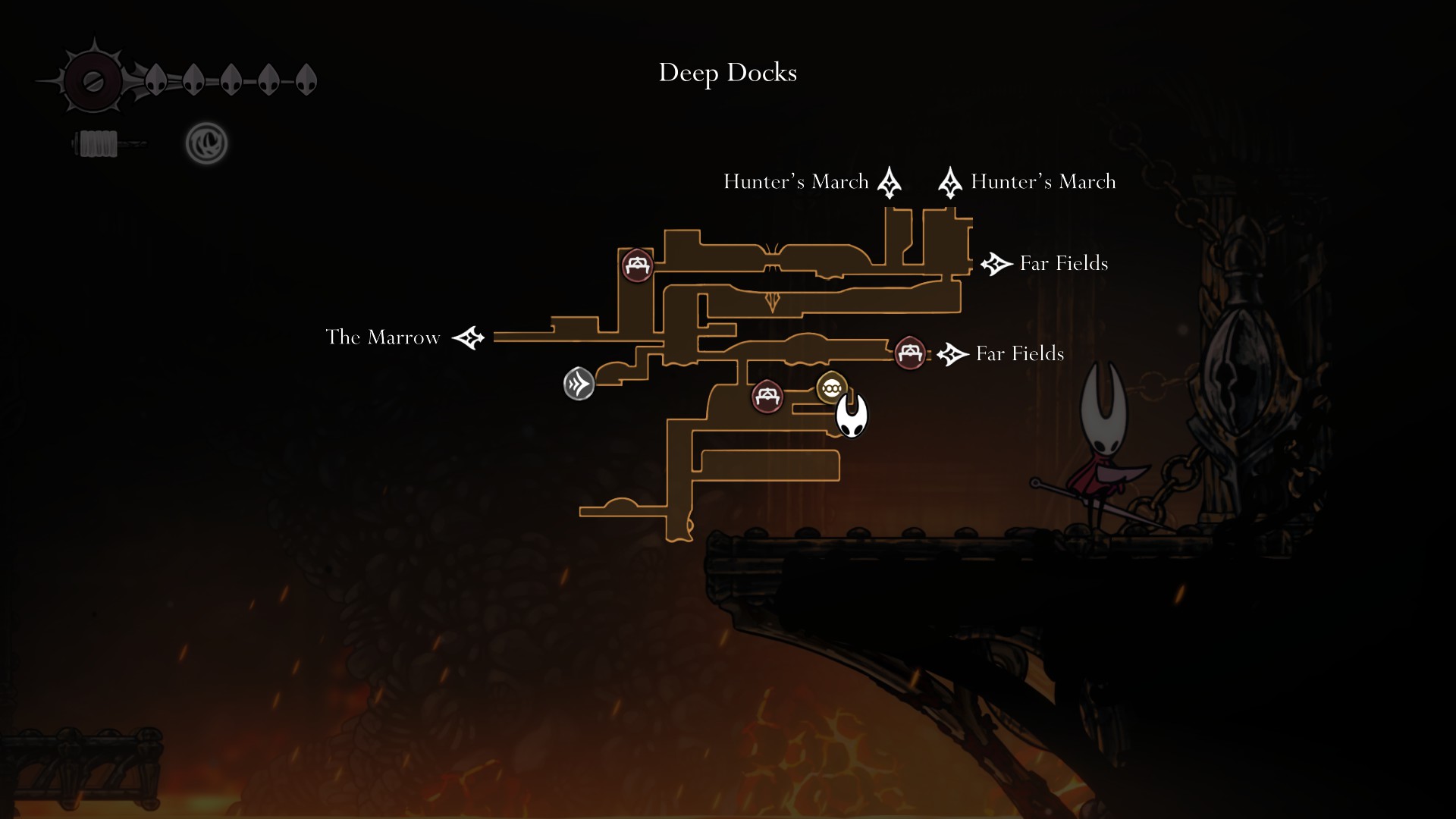 Location of the door on the map (Image via Team Cherry)