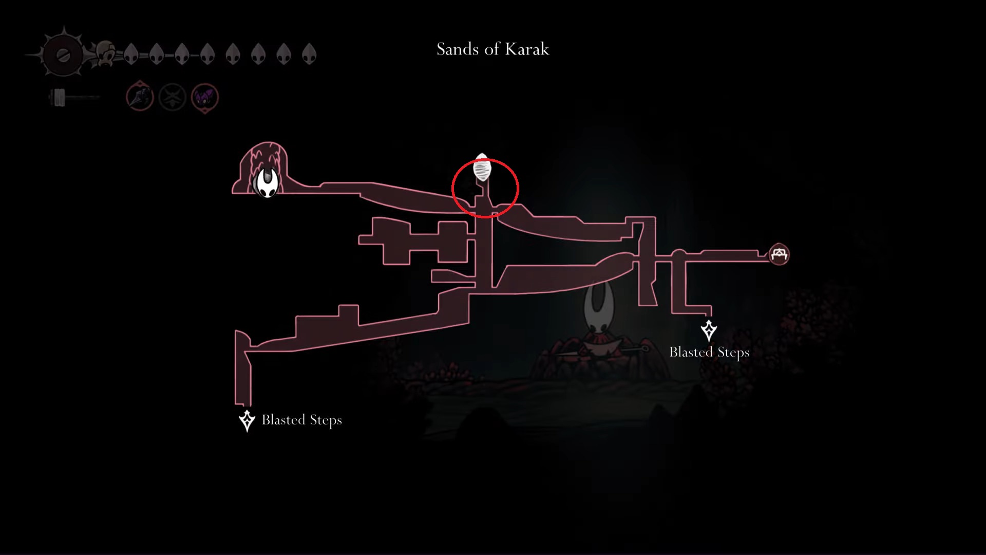 Get to the location and get ready for a challenge (Image via Team Cherry | @postmodeorg/YouTube)