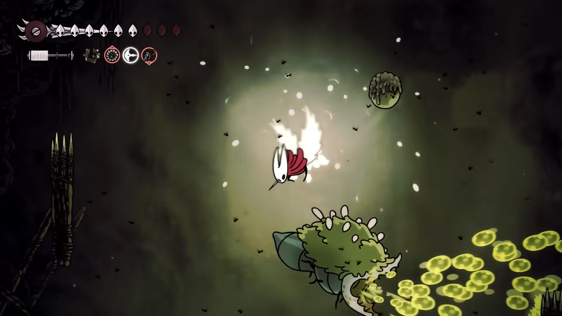 The journey to the Putrified Ducts is impossible without the Faydown Cloak in Hollow Knight: Silksong (Image via Team Cherry)