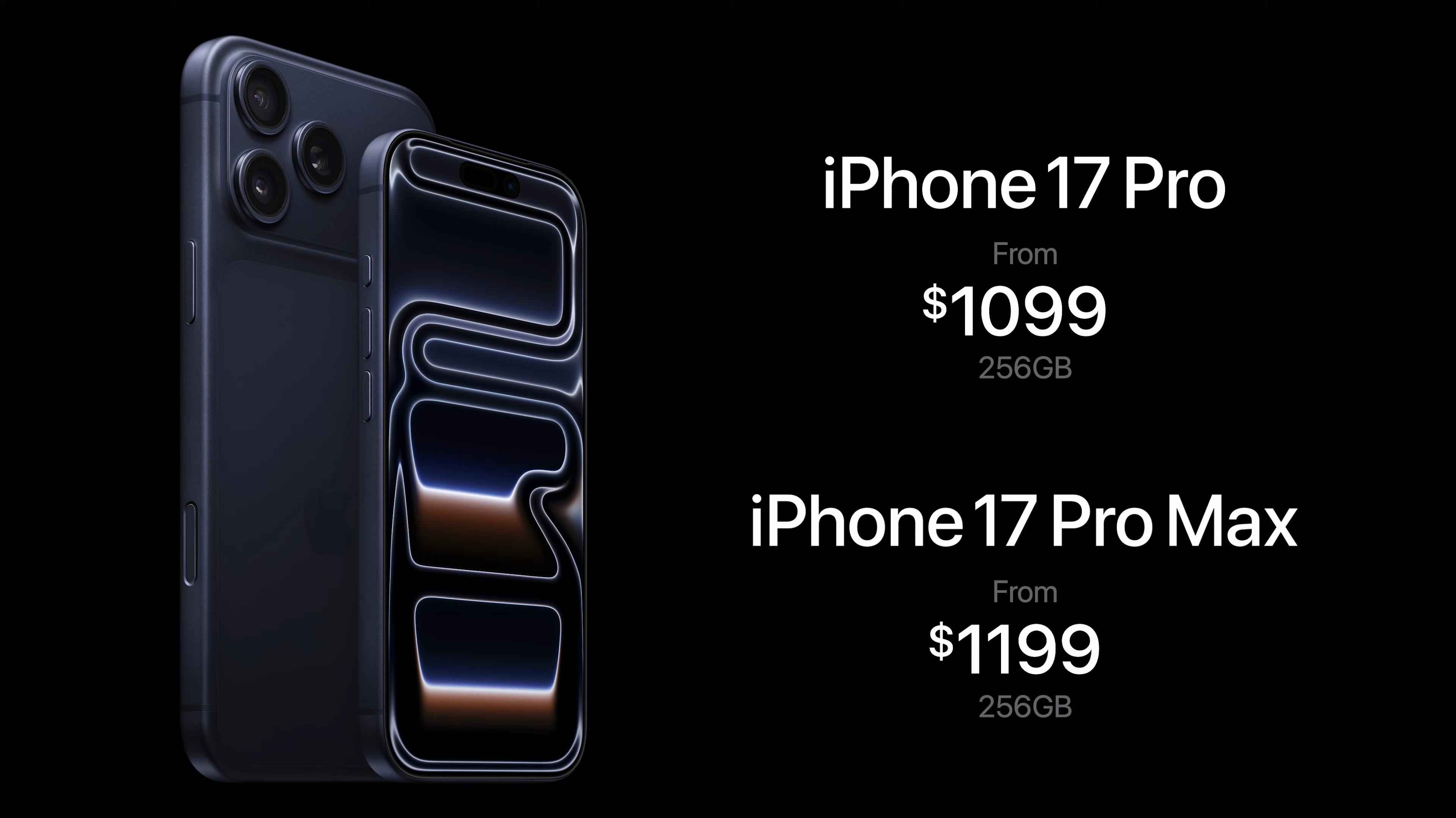 An image showing iPhone Pro and Pro Max Pricing (Image via Apple/YouTube)