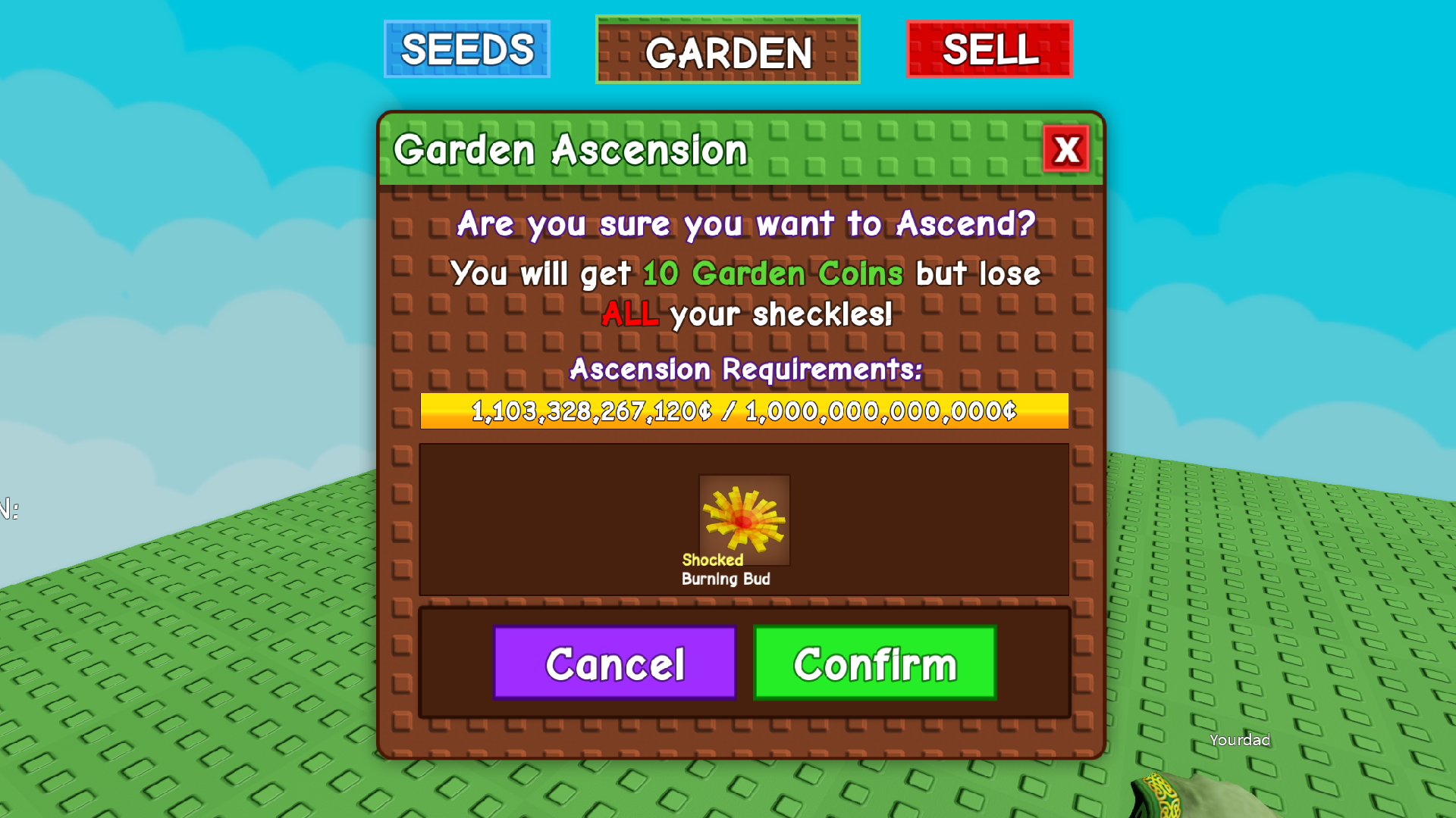 Ascension requirements (Image via Roblox Corporation)