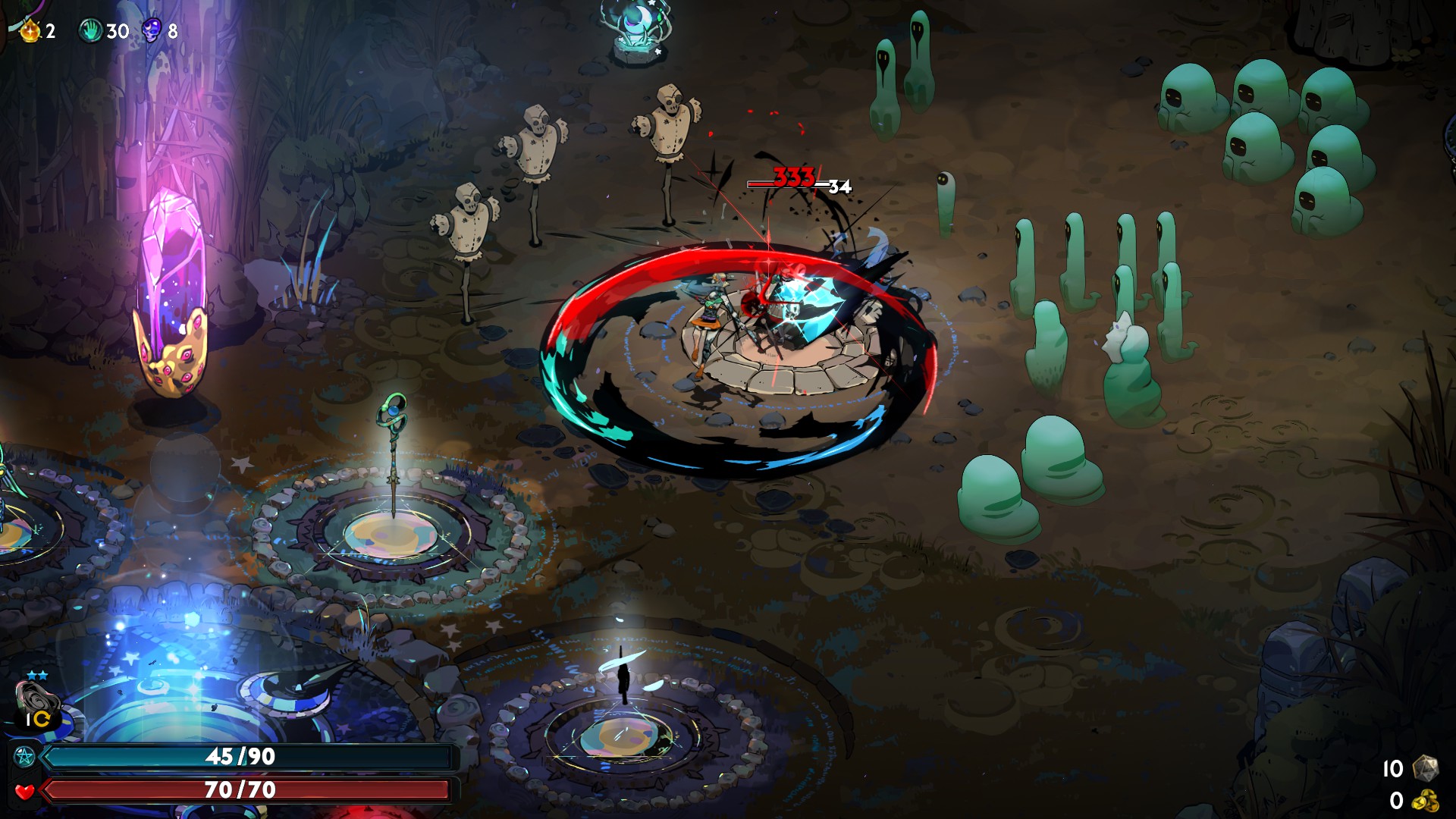 Annihilate your enemies using the Blood Triad mechanic with this Sister Blades build in Hades 2 (Image via Supergiant Games)