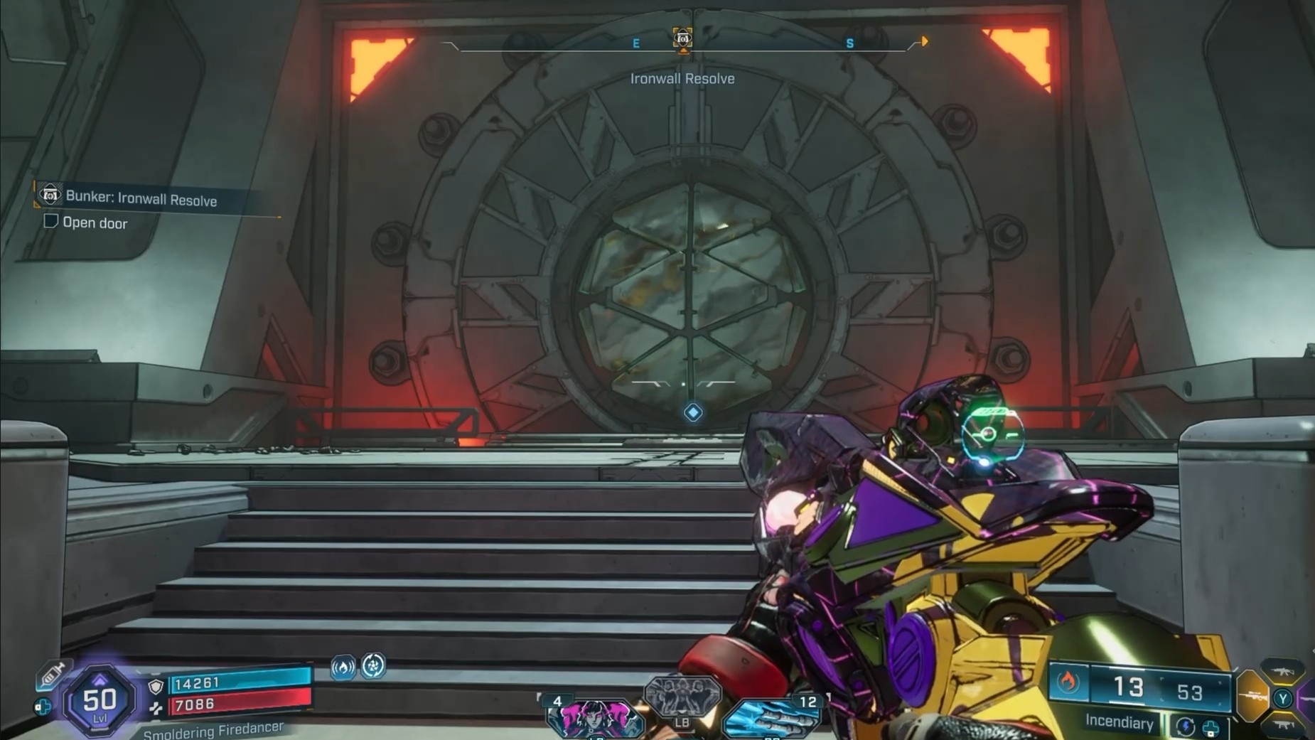 Ironwall Resolve's entrance blocked by bio-armored door (Image via 2K)