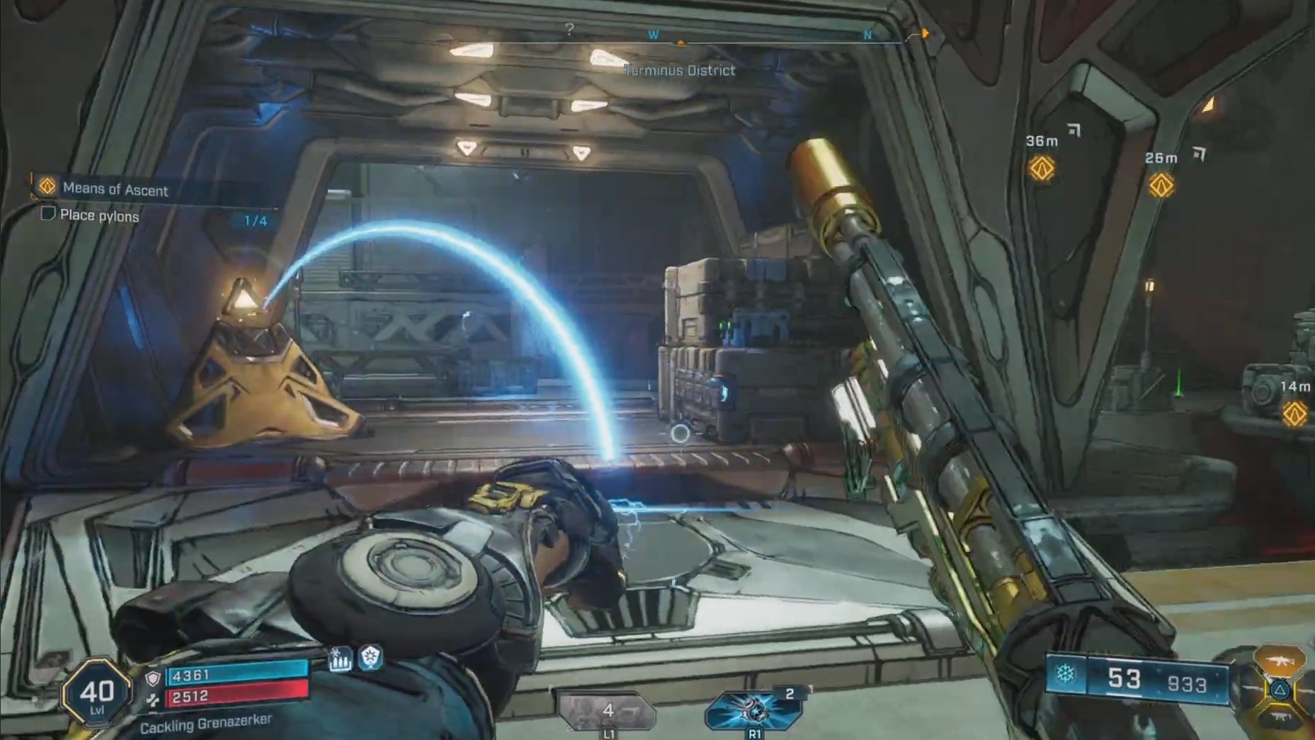 Pick up the pylon at the center of the chamber