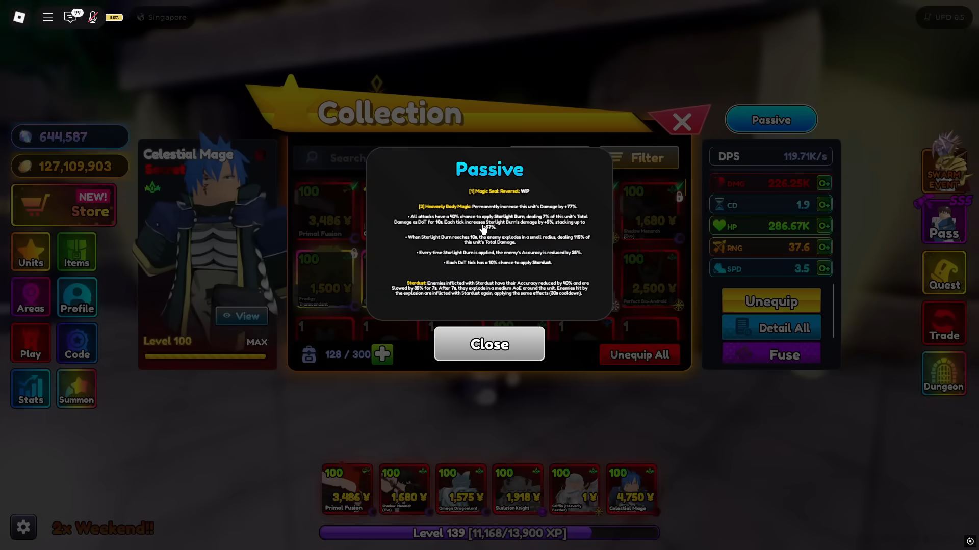 Celestial Mage Passive (Image via Roblox Corporation)