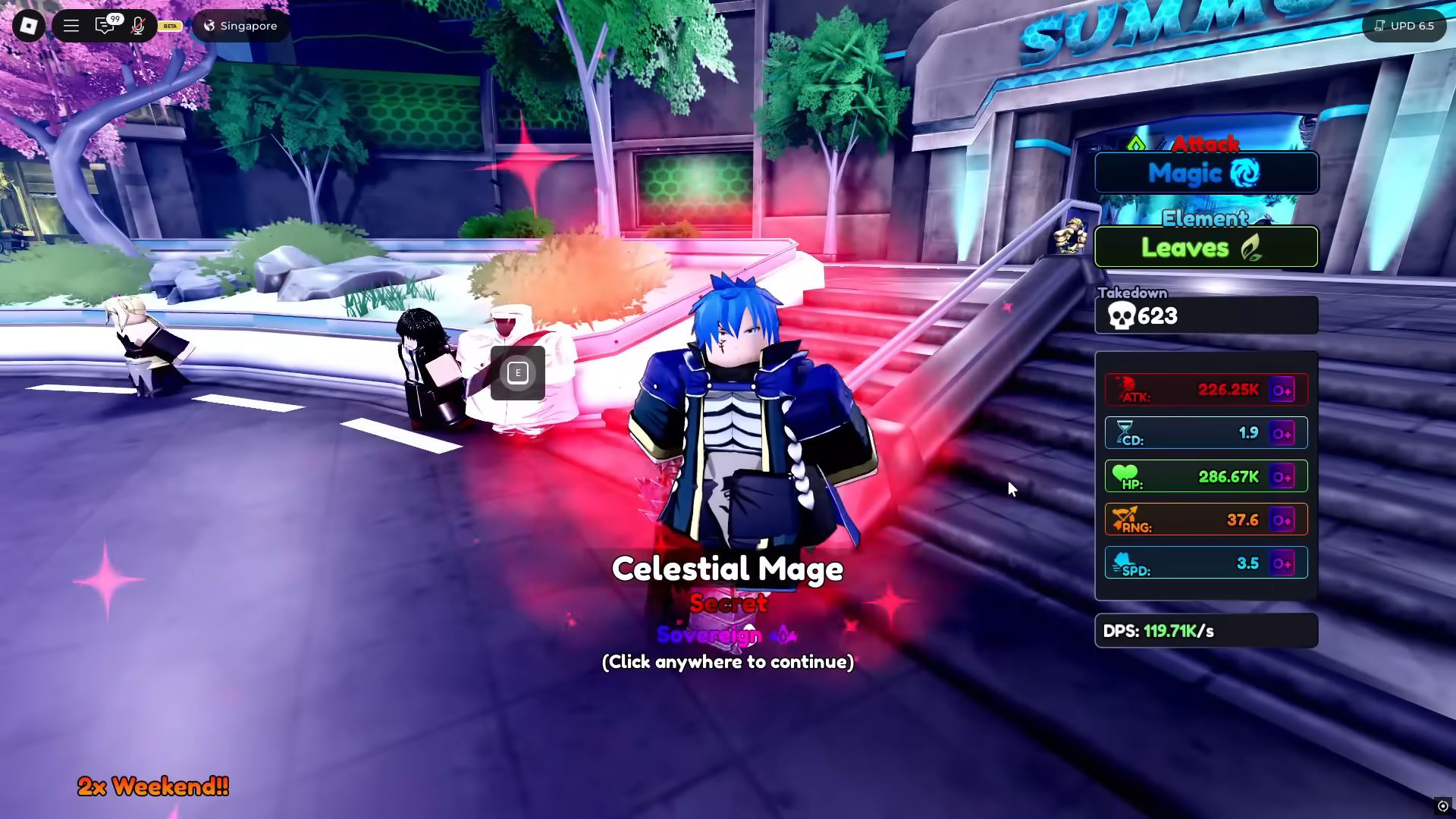 Celestial Mage in Anime Rangers X (Image via Roblox Corporation)