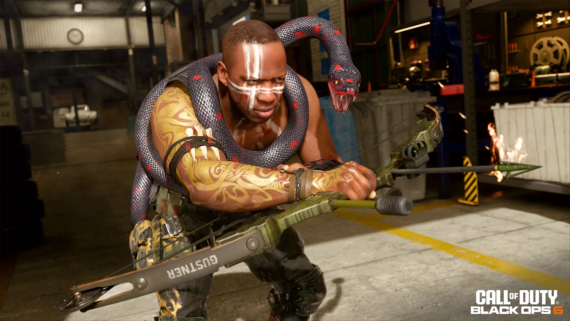 An Operator using the Combat Bow Scorestreak in Black Ops 6
