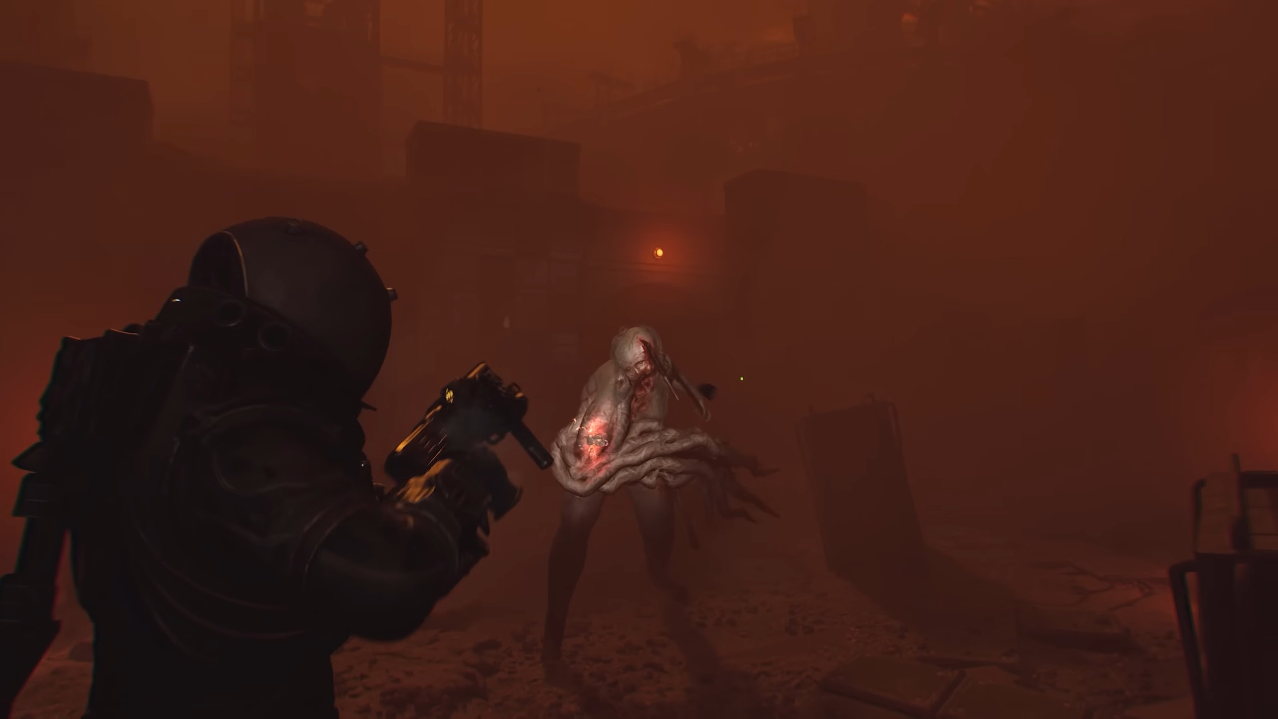 Picture of the Traveller fighting the Orphans in Cronos The New Dawn (Image via Bloober Team)