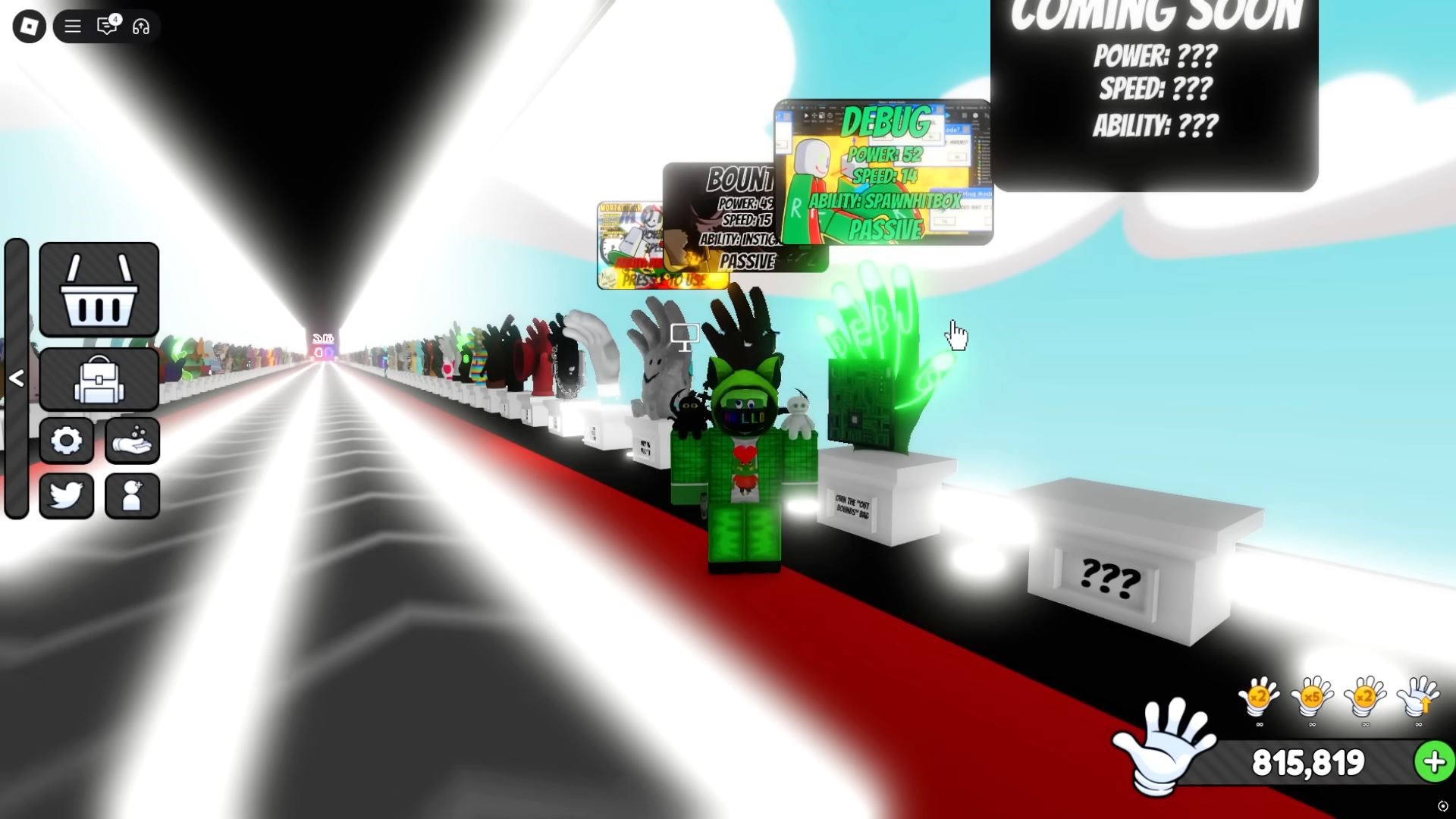 Debug Glove in Slap Battles (Image via Roblox Corporation)