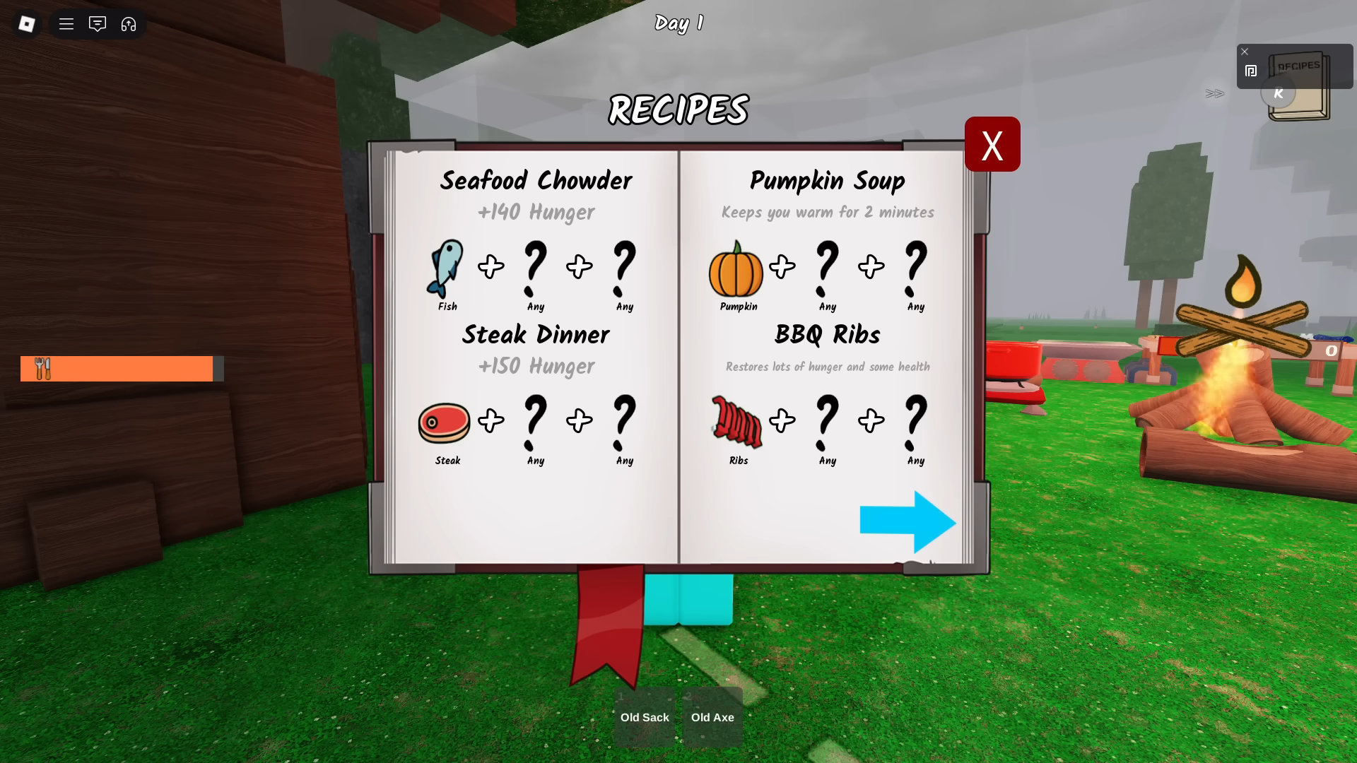 Recipe Book (Image via Roblox Corporation)
