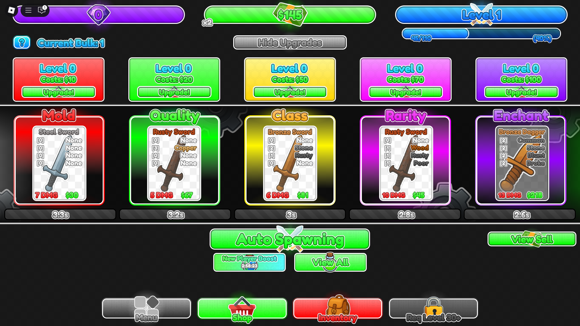 Buying upgrades (Image via Roblox Corporation)