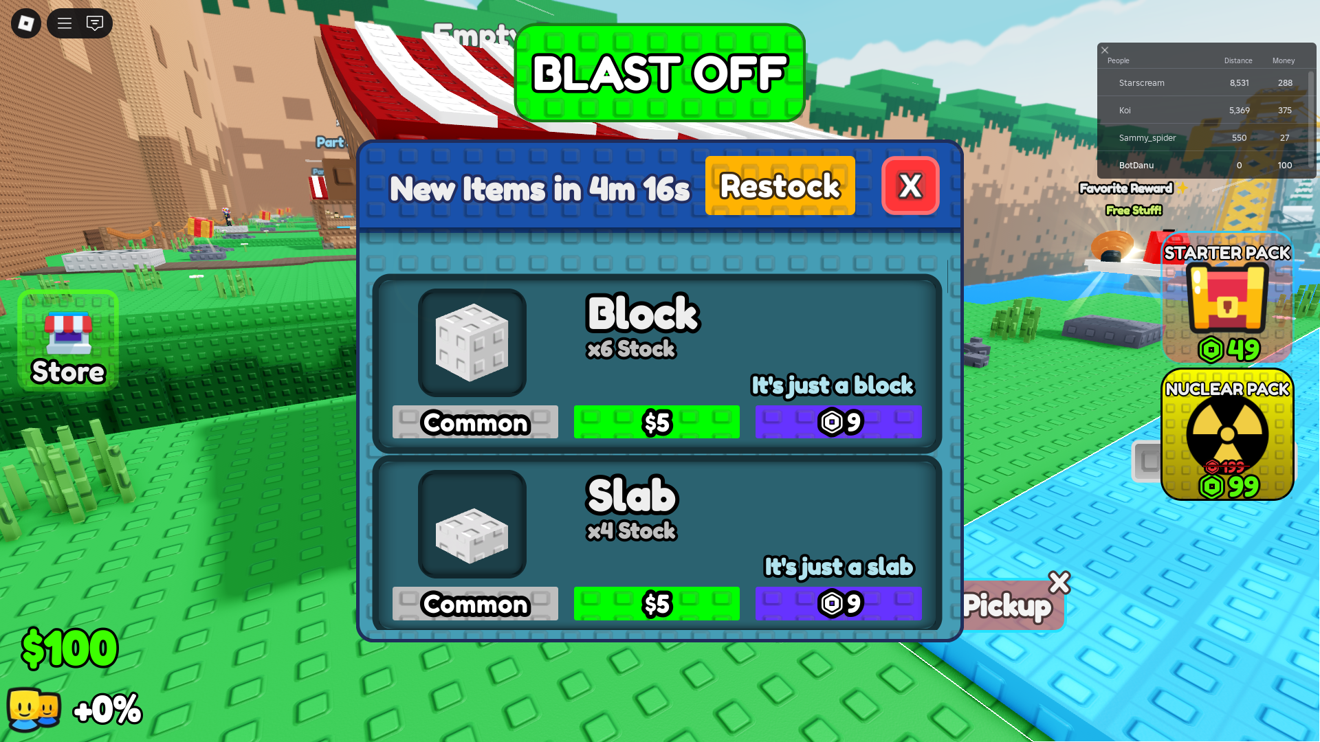 Buying blocks from shop (Image via Roblox Corporation)