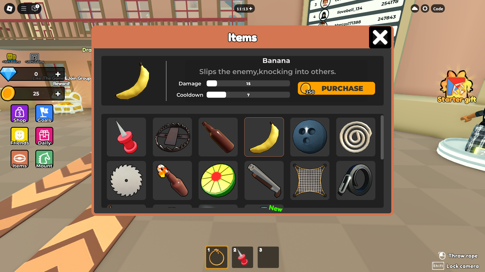 Buying new items (Image via Roblox Corporation)