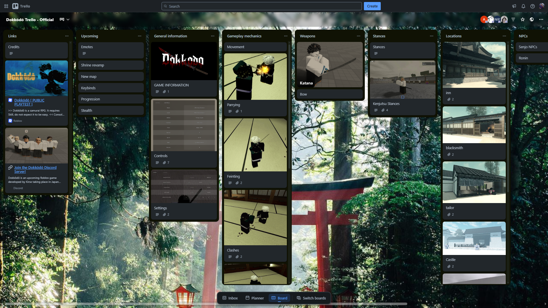 Dokkodo Trello Board (Image via Trello)