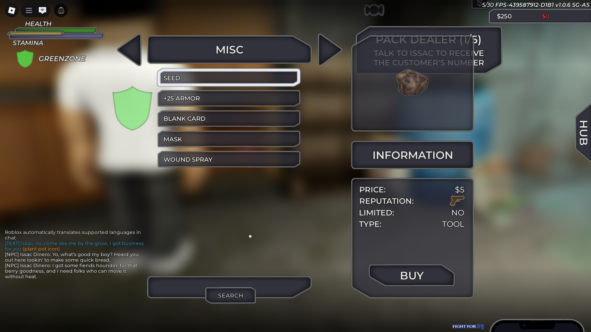Buying new guns and armor (Image via Roblox Corporation)