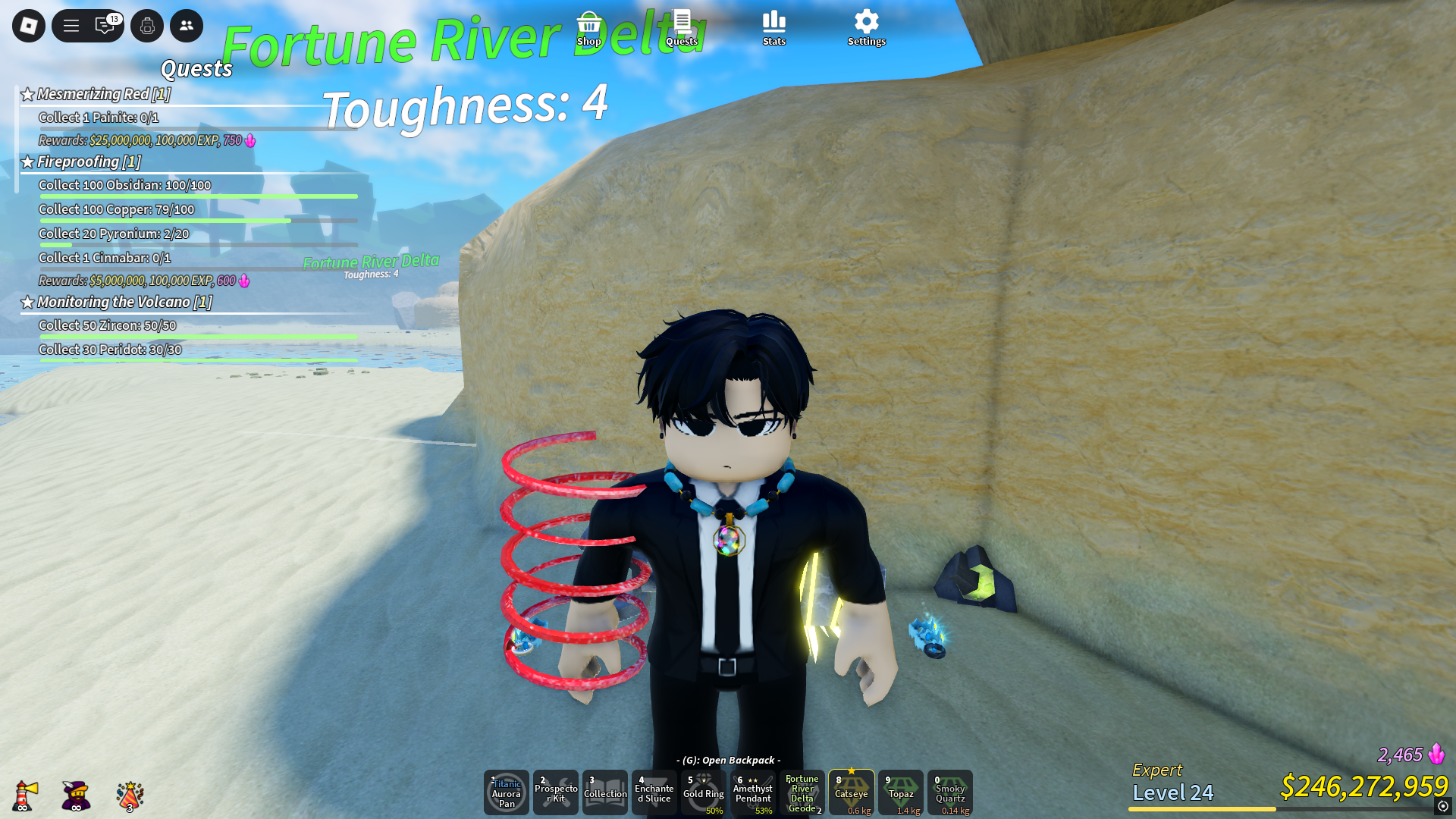 Geode on ground (Image via Roblox Corporation)