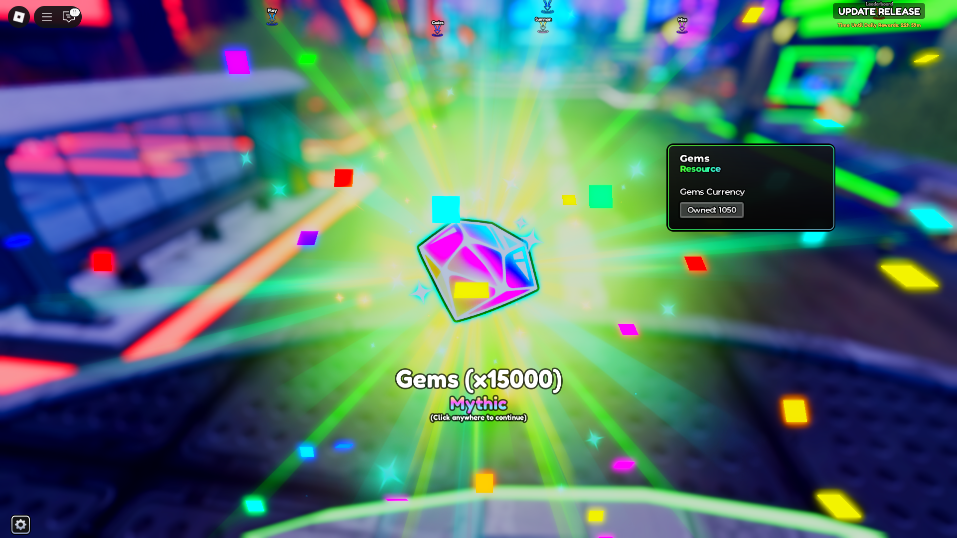 Gems in Anime Crusaders (Image via Roblox Corporation)