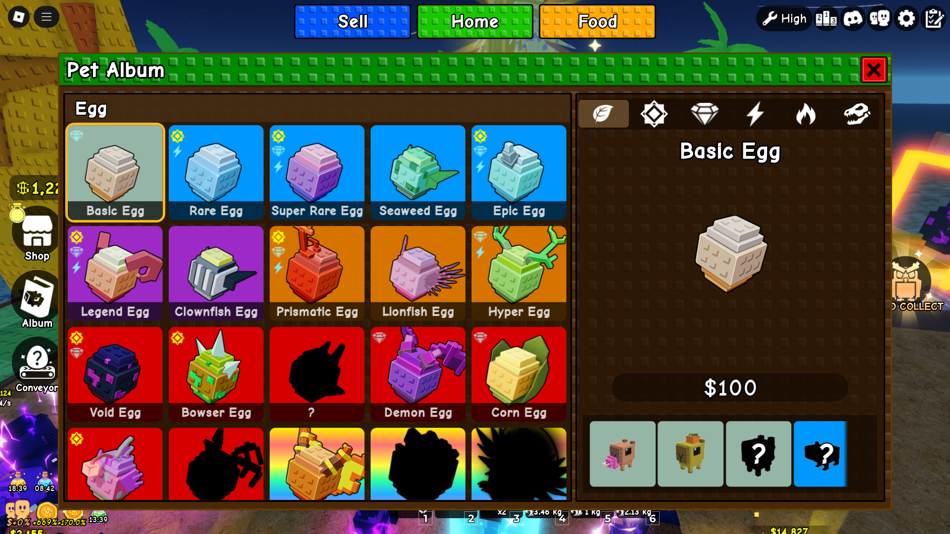 Pet Eggs in Build a Zoo (Image via Roblox Corporation)