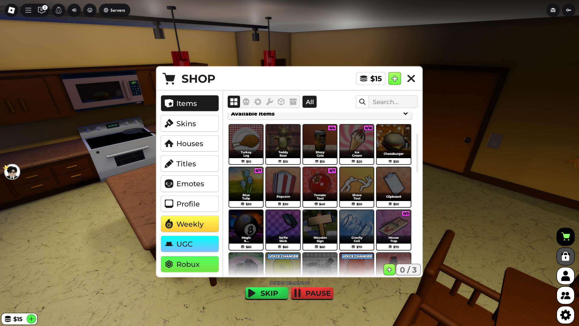 Buying new cosmetics (Image via Roblox Corporation)