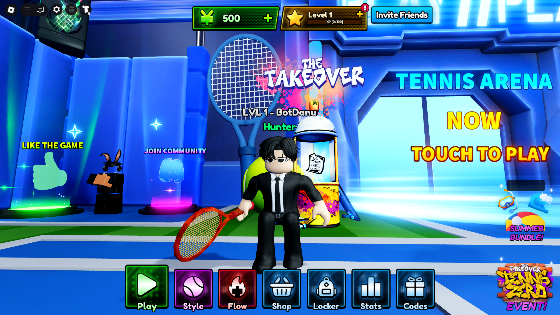 The Takeover Tennis Zero (Image via Roblox Corporation)