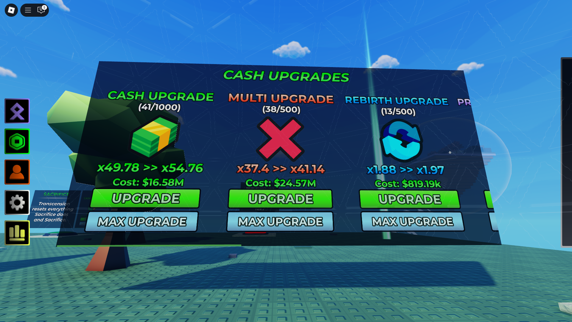 Upgrades (Image via Roblox Corporation)
