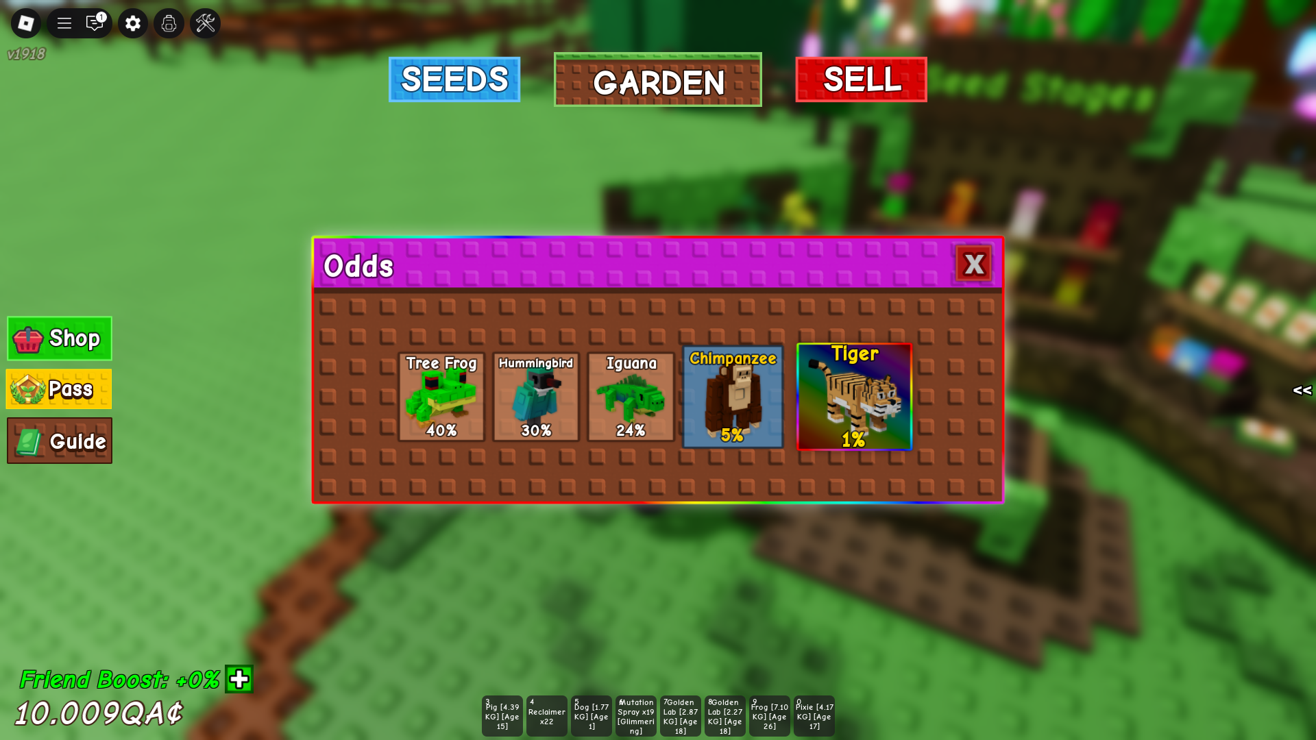 Jungle Egg Odds (Image via Roblox Corporation)