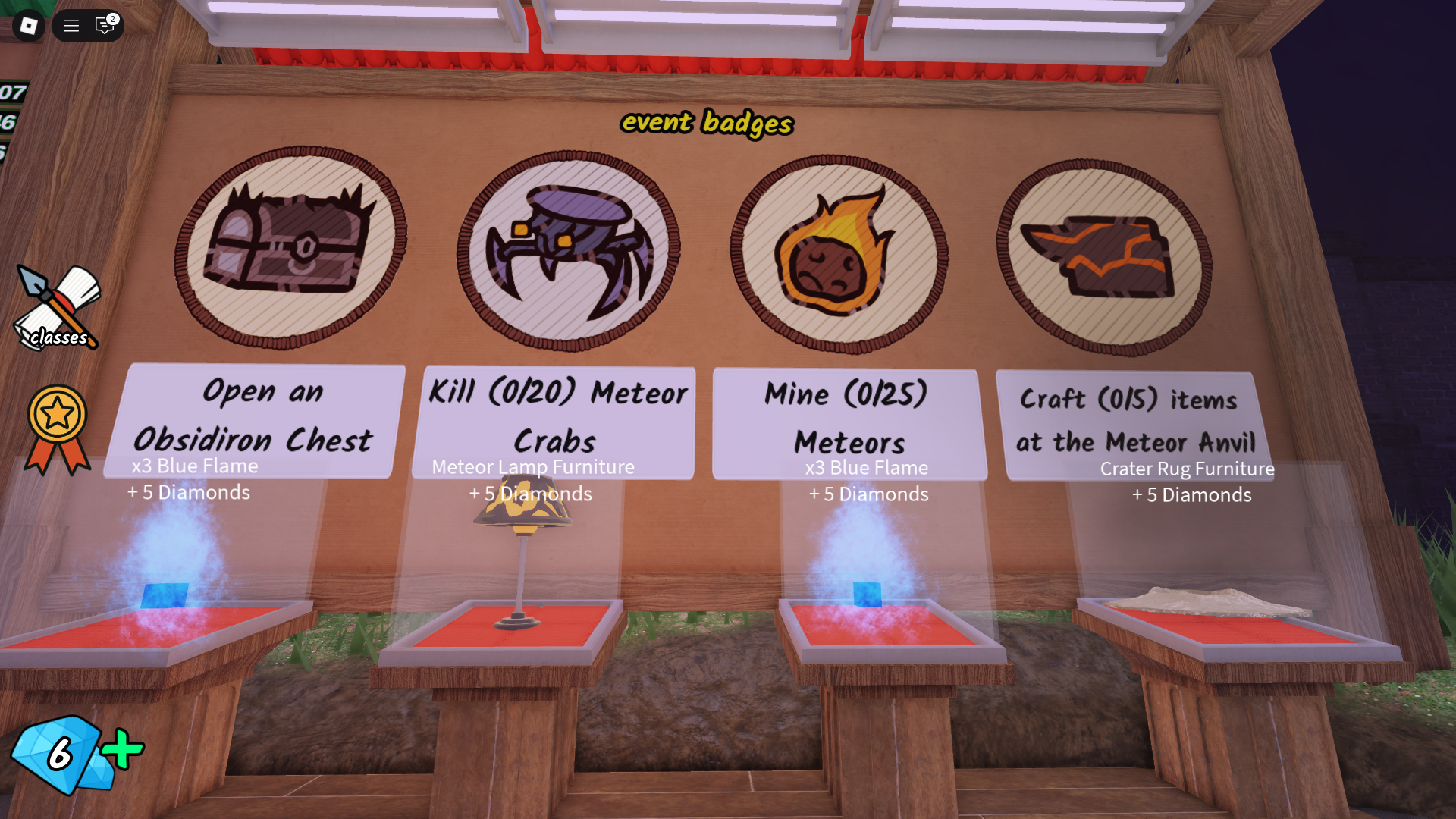 99 Nights in the Forest Meteor Update Badge Guide (Image via Roblox Corporation)