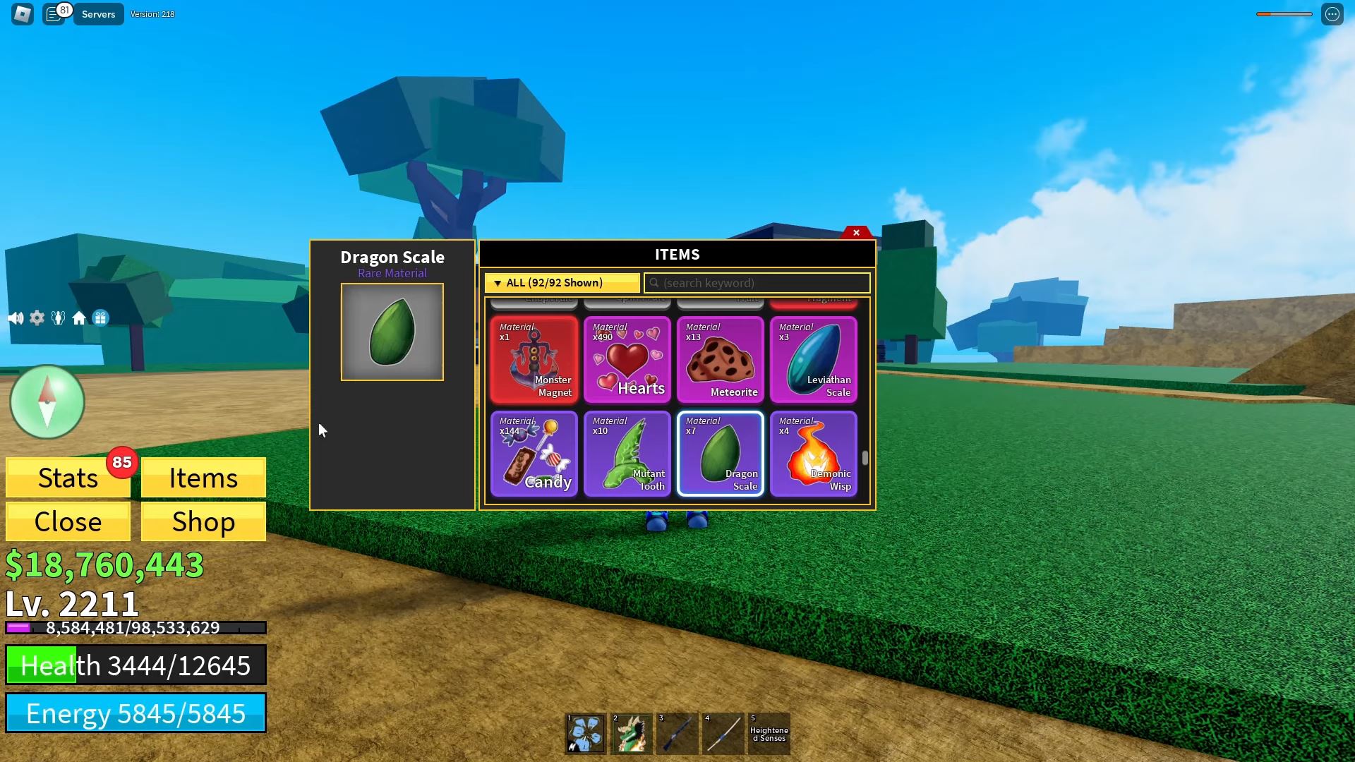 Dragon Scales in Blox Fruits (Image via Roblox Corporation)